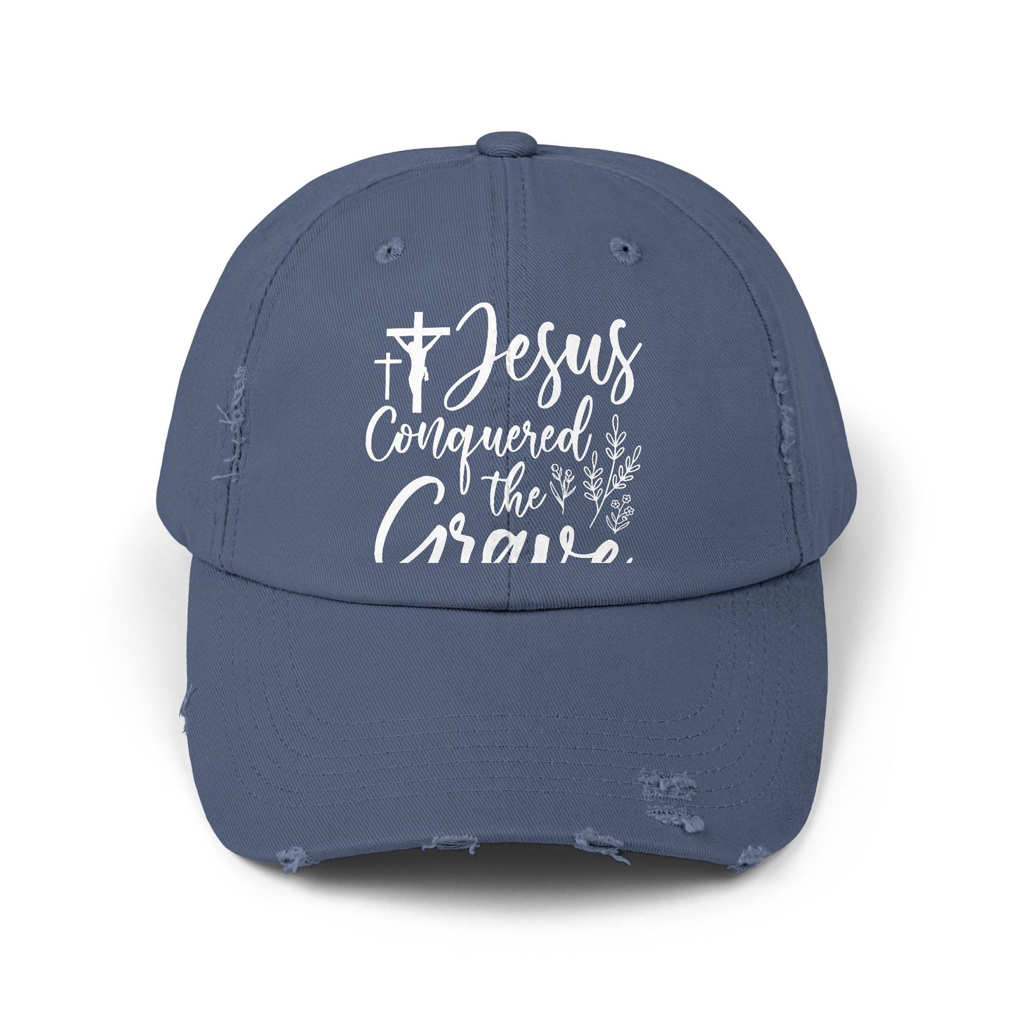 Jesus Conquered the Grave Inspirational Faith Statement Cap