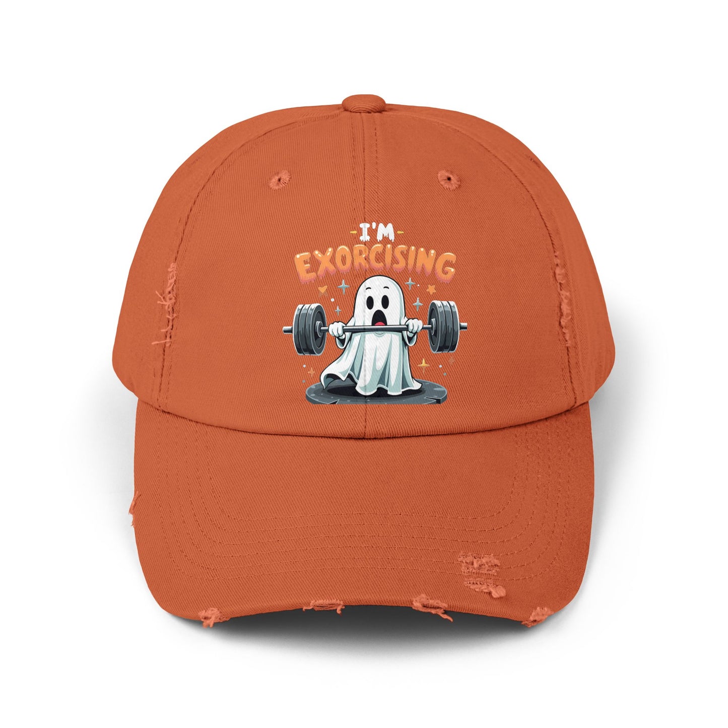 I'm Exorcising Ghost Lifting Weights Halloween Humor Cap