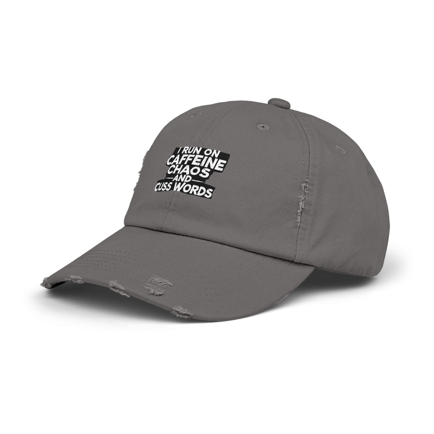 I Run On Caffeine Chaos And Cuss Words Humor Tee Cap