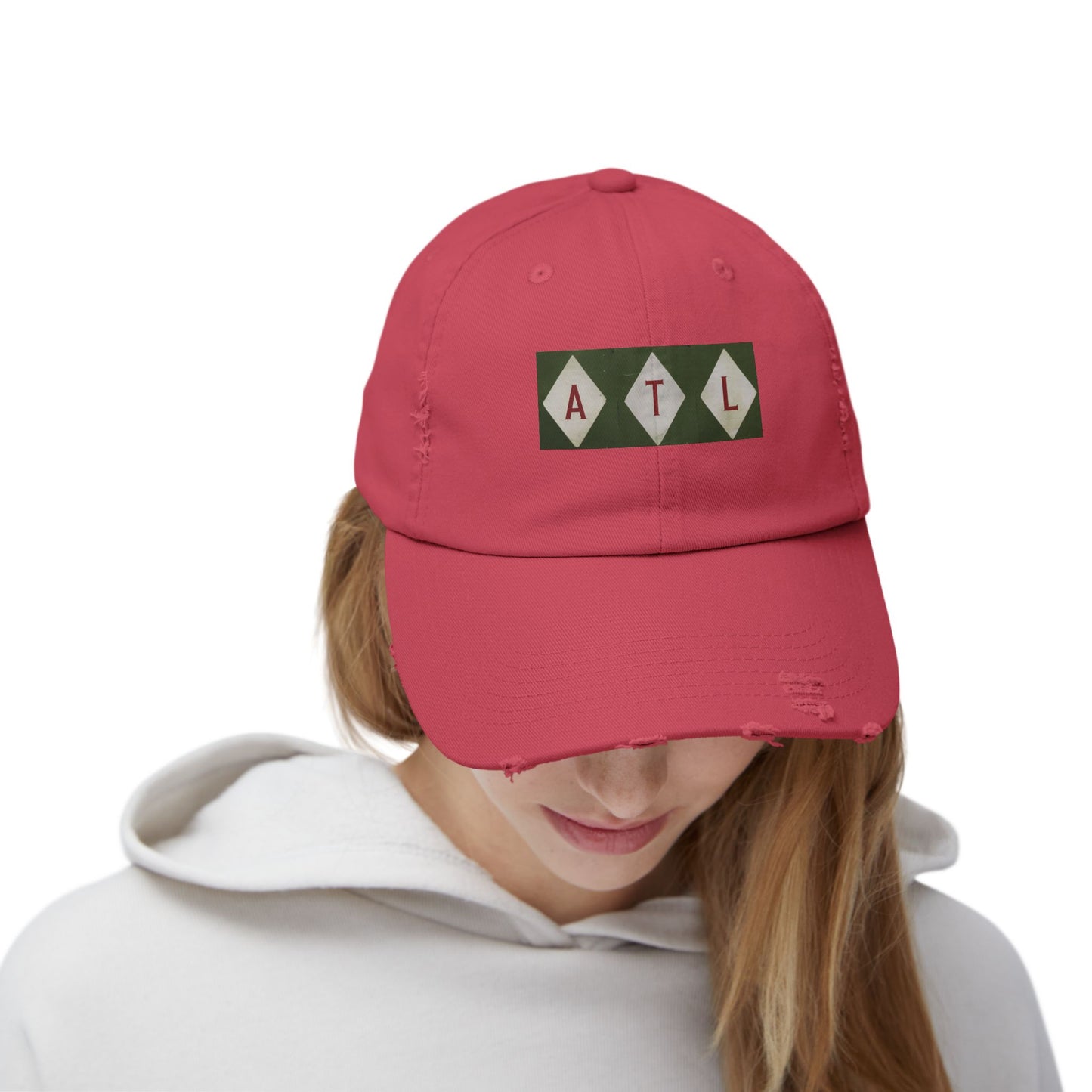 ATL Bold Lettering in Diamond Pattern Cap