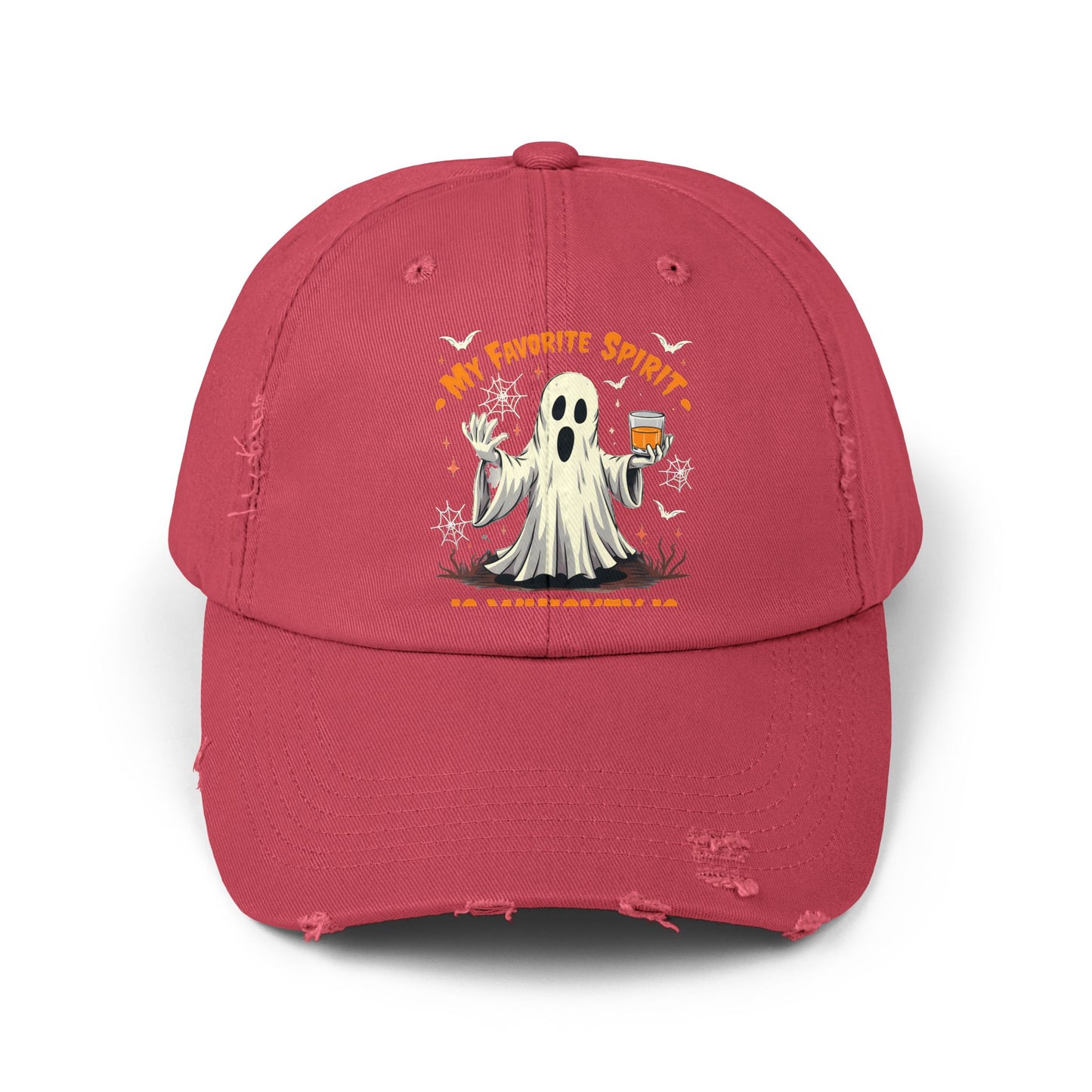 My Favorite Spirit Is Whiskey Ghost Fun Halloween Design Cap