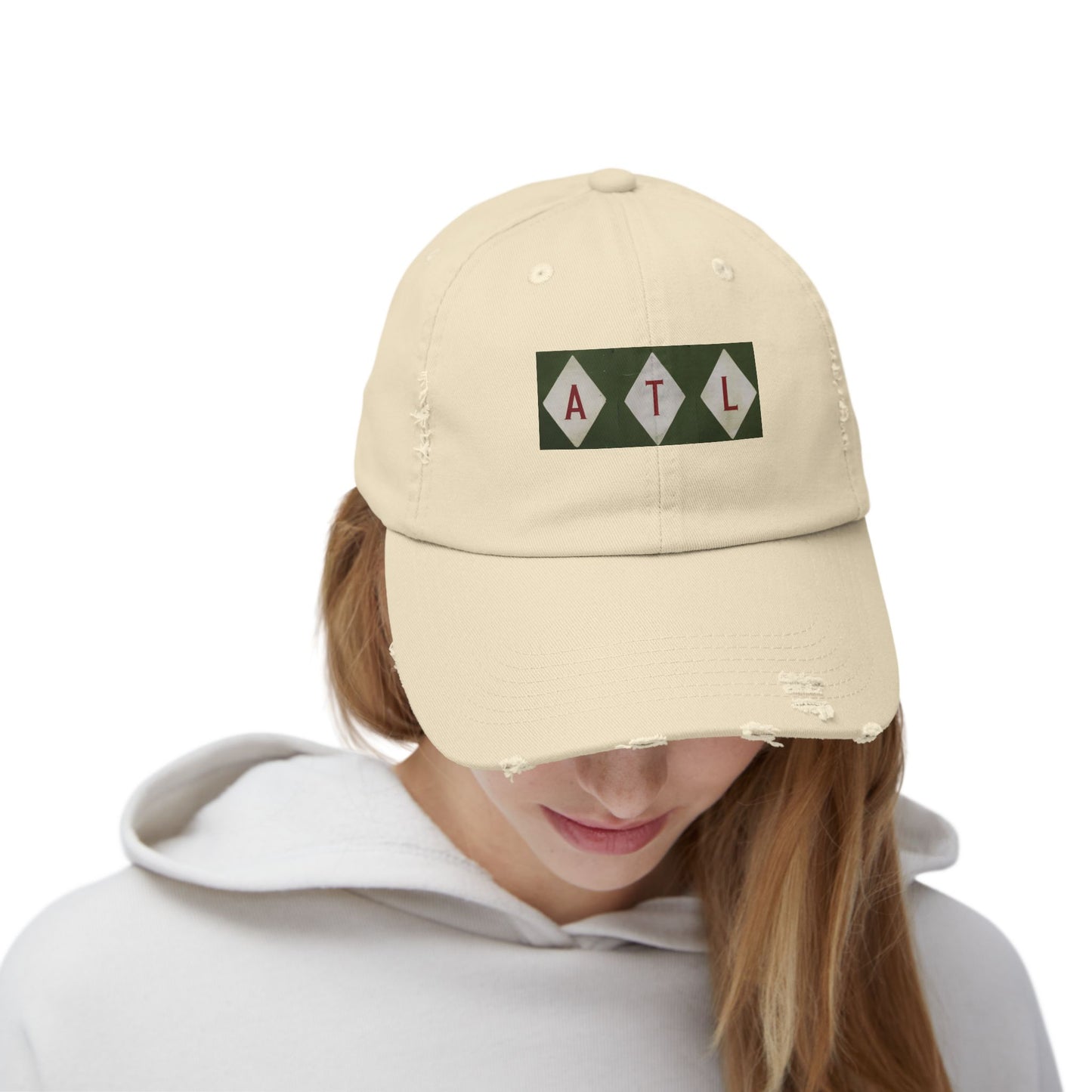 ATL Bold Lettering in Diamond Pattern Cap