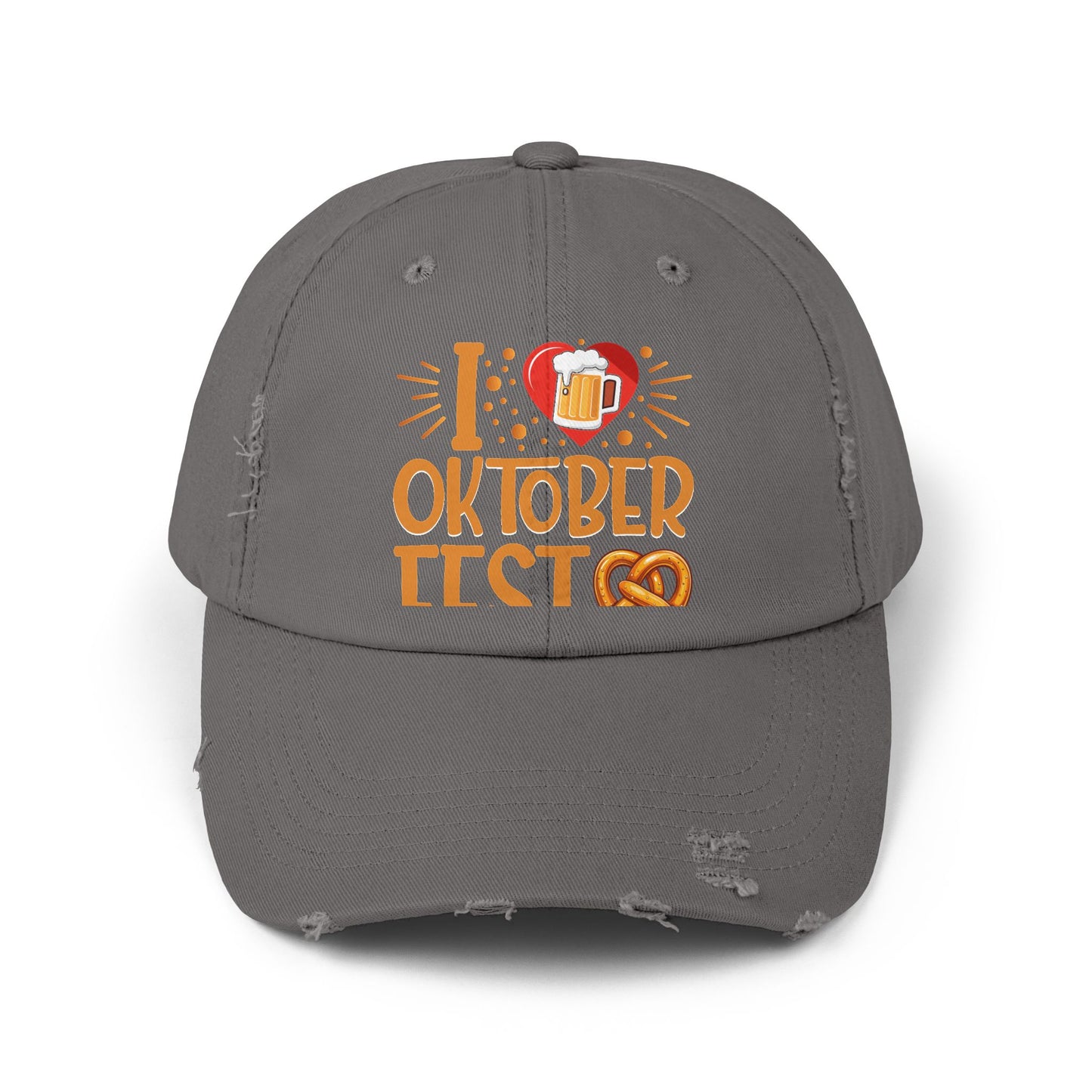 I Love Oktoberfest Beer Pretzel Heart Design Cap