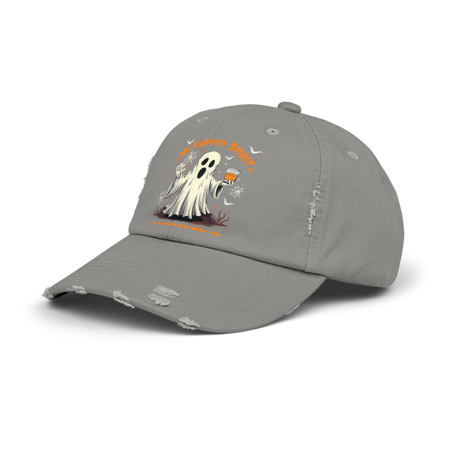 My Favorite Spirit Is Whiskey Ghost Fun Halloween Design Cap