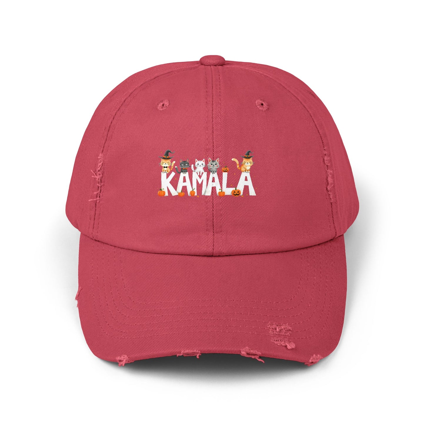 Kamala Halloween Cats With Pumpkins Cap