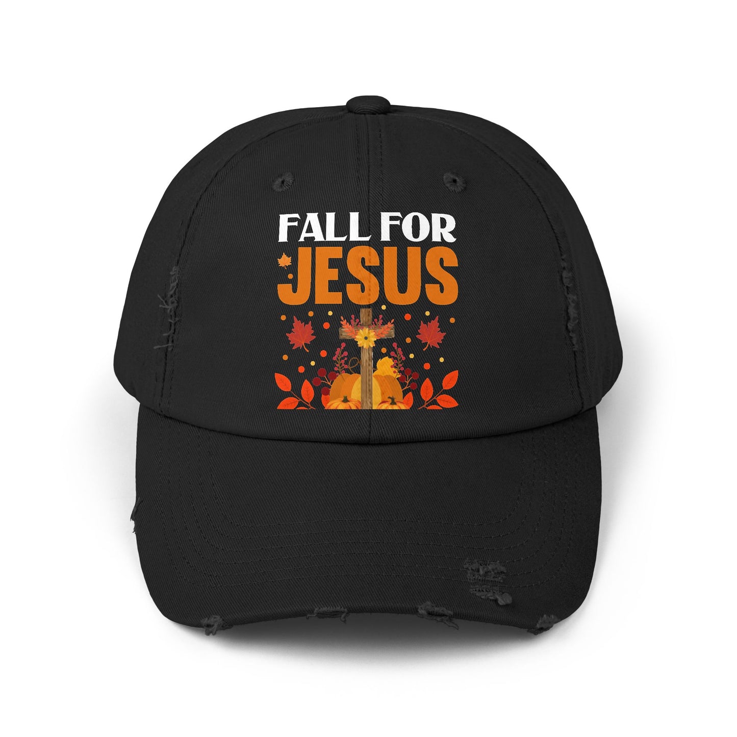 Fall For Jesus He Never Leaves Autumn Faith Cap