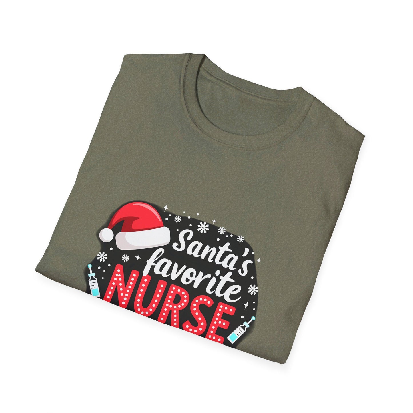 Santa's Favorite Nurse Festive Holiday Design for Nurses T-Shirt