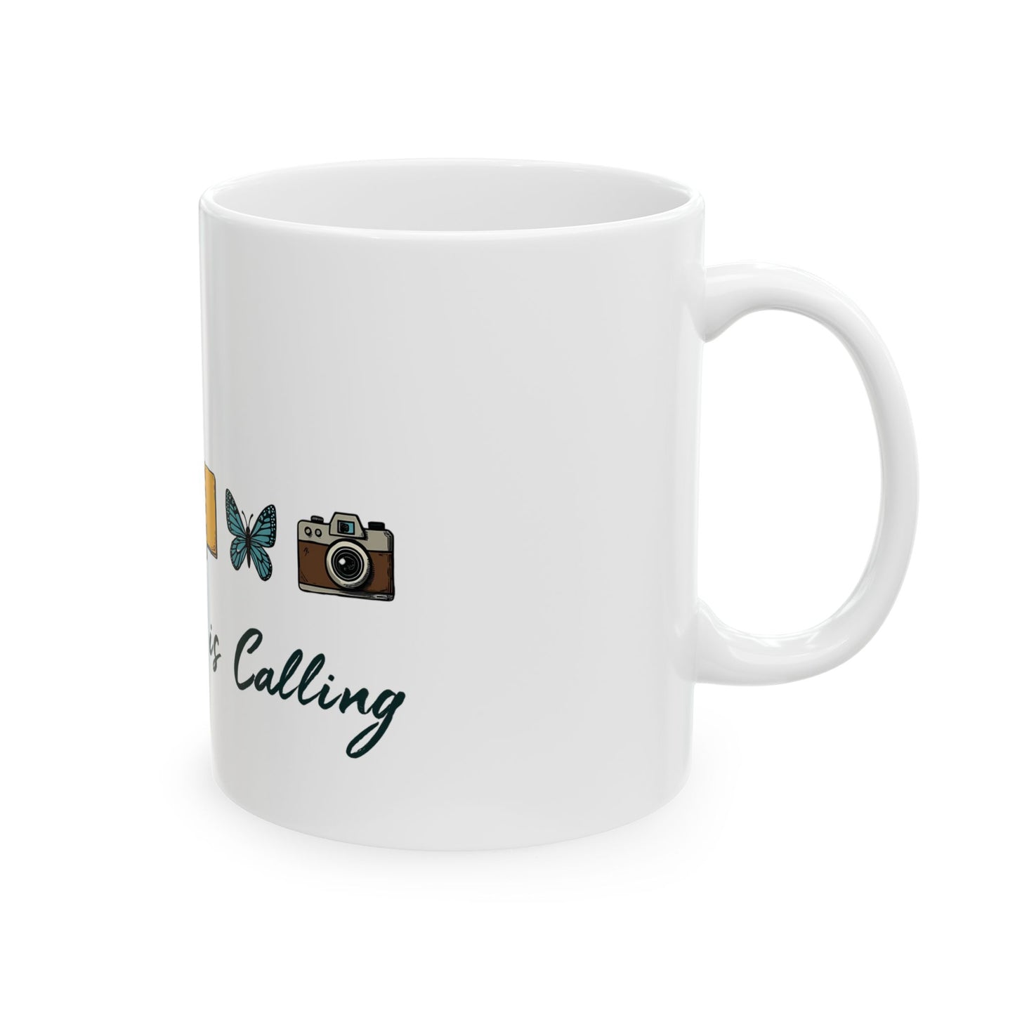 Nature Is Calling Adventure Enthusiasts Design Ceramic Mug