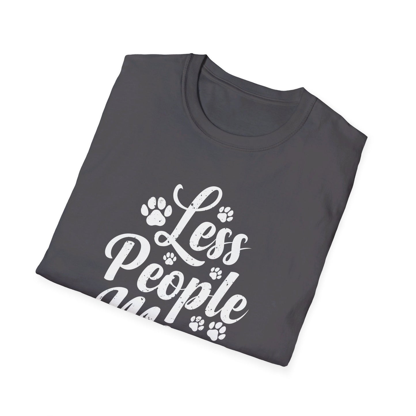 Less People More Cats - Cute Cat Lover Saying with Paw Prints T-Shirt