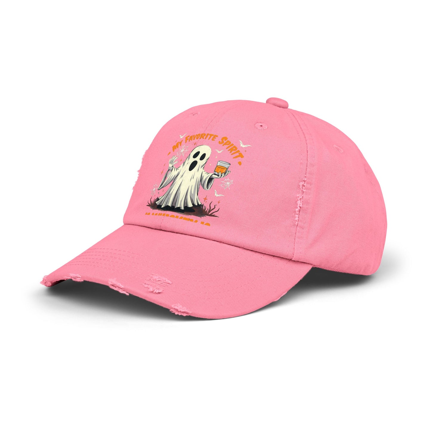 My Favorite Spirit Is Whiskey Ghost Fun Halloween Design Cap