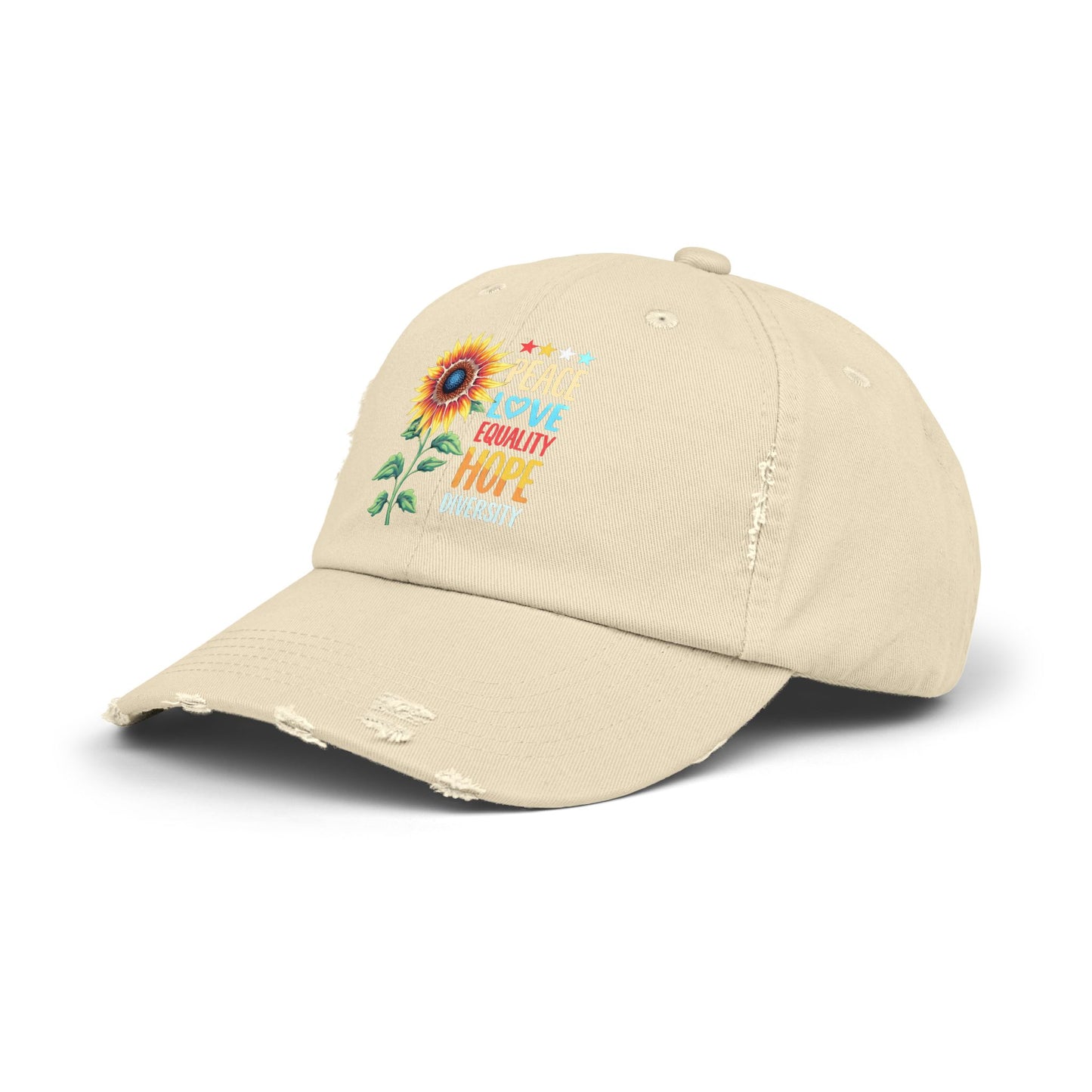 Peace Love Equality Hope Diversity Sunflower Cap