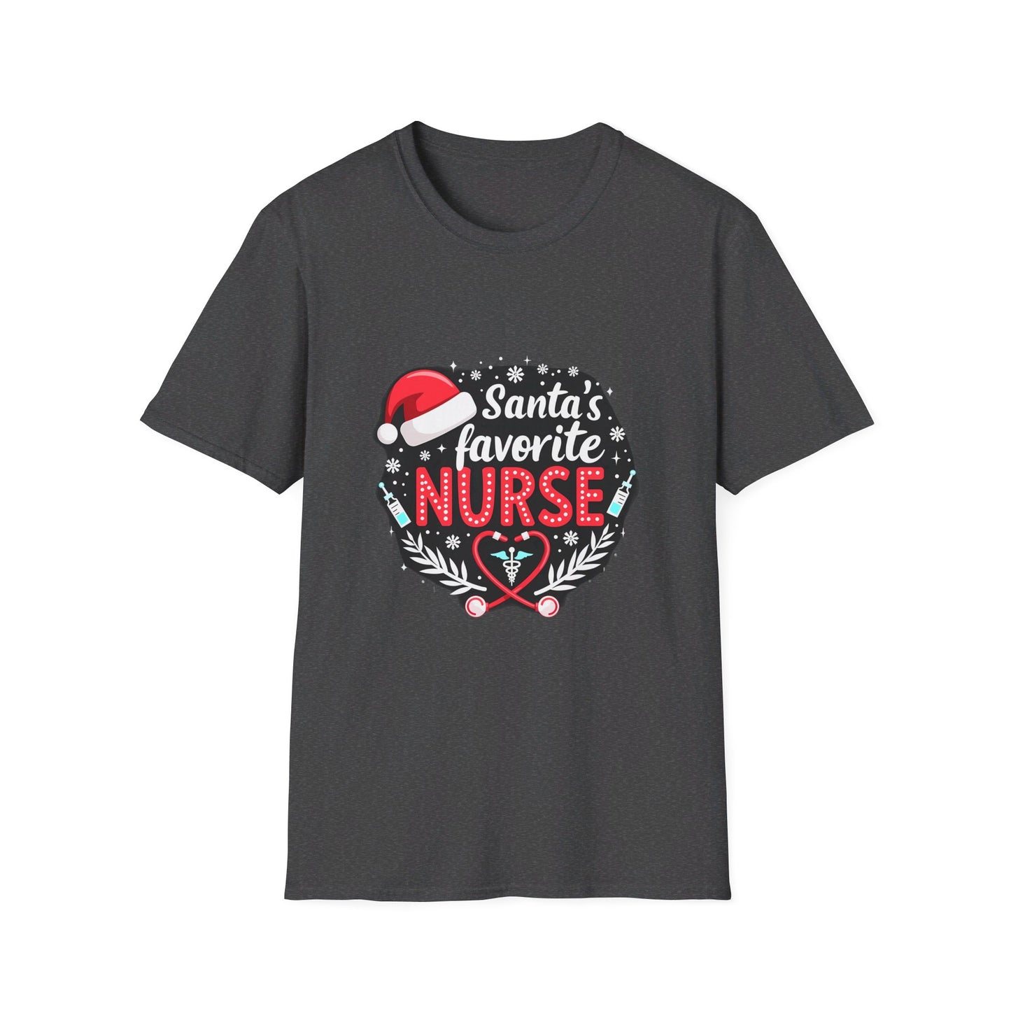Santa's Favorite Nurse Festive Holiday Design for Nurses T-Shirt