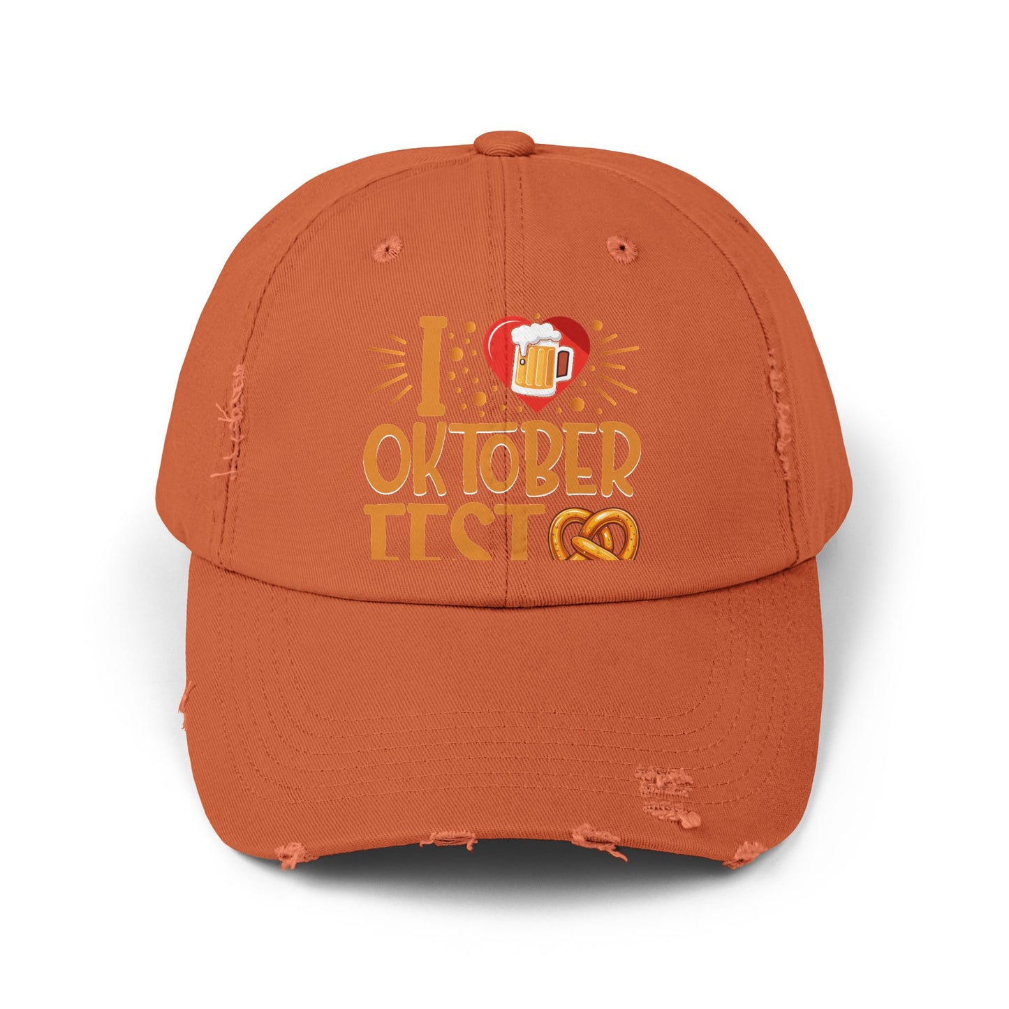 I Love Oktoberfest Beer Pretzel Heart Design Cap