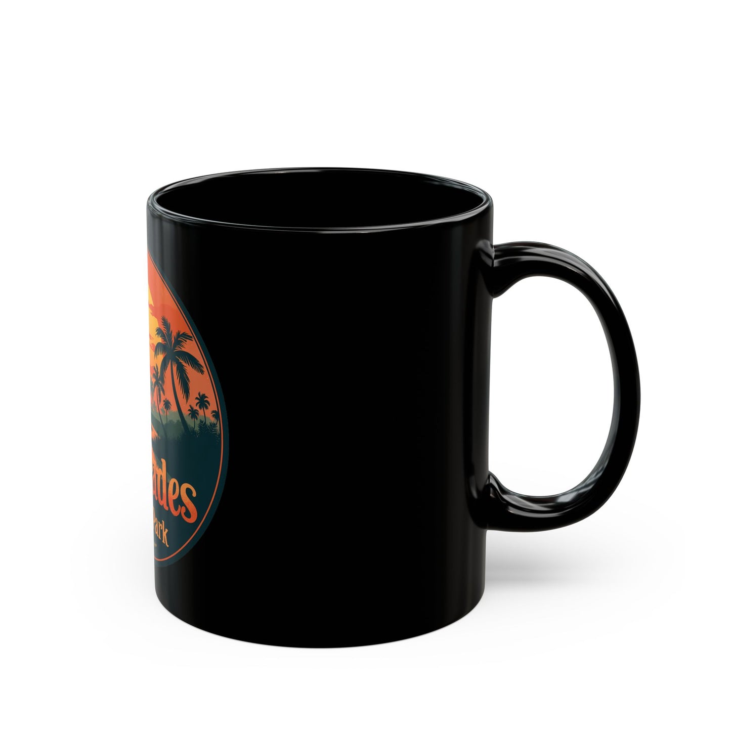 Everglades National Park Sunset Scene with Palm Trees and Birds Ceramic Mug
