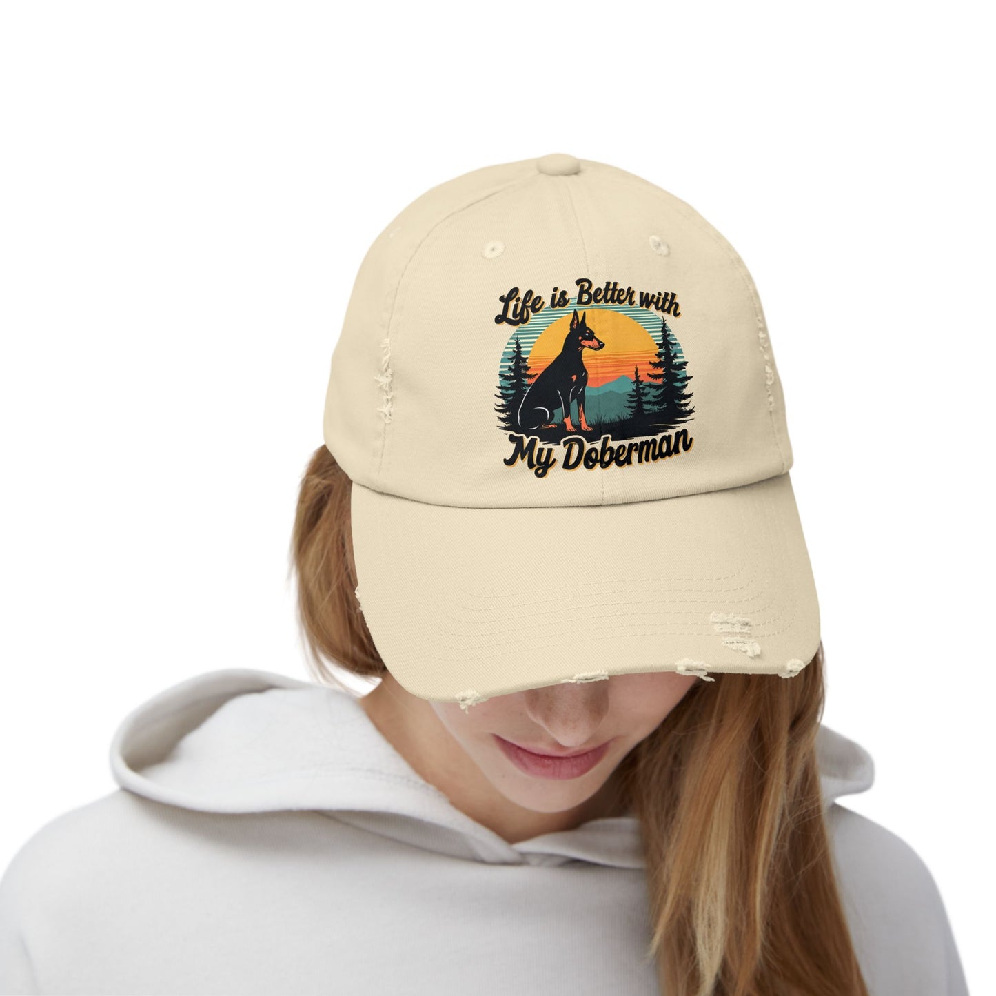 Life Is Better With My Doberman - Sunset Silhouette Cap