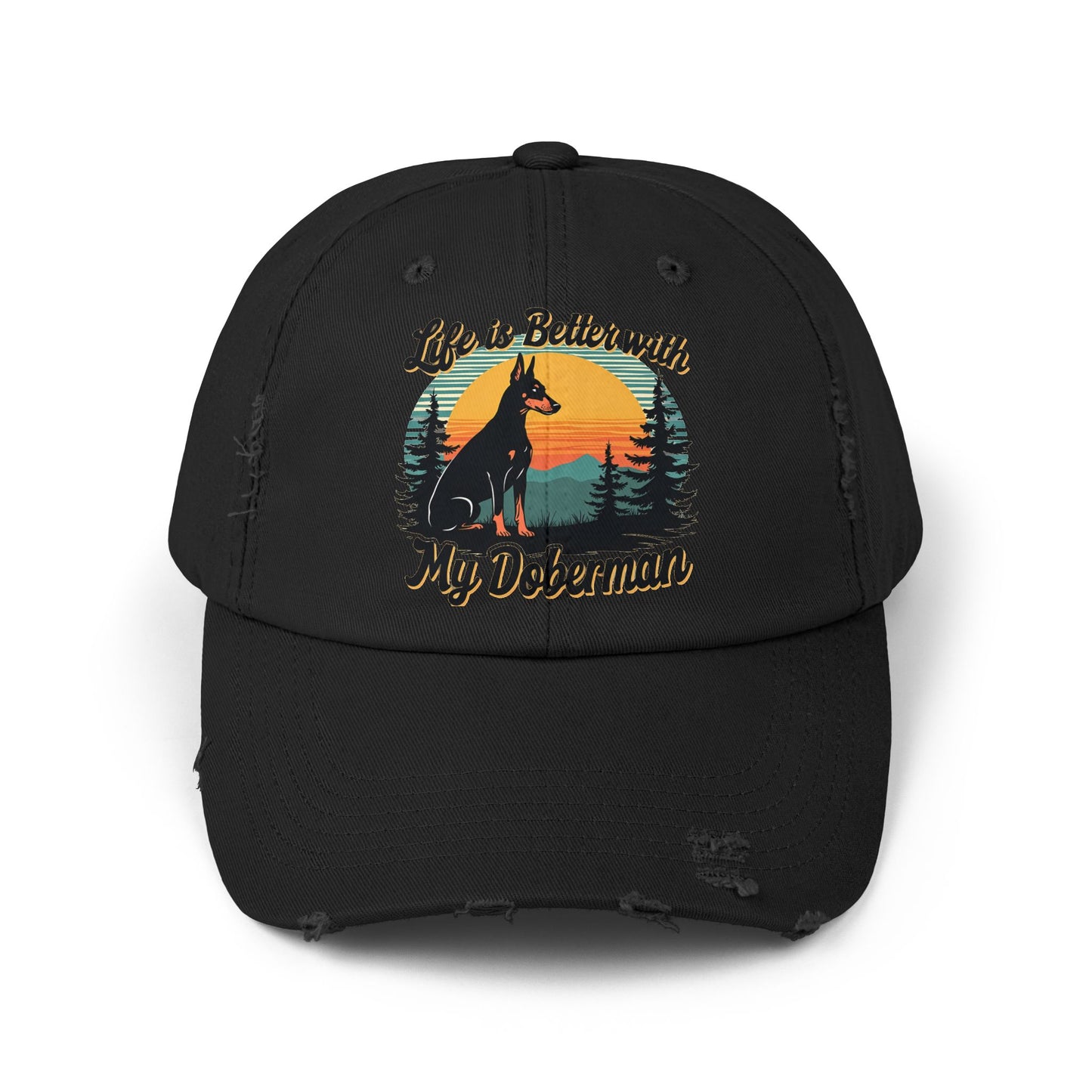 Life Is Better With My Doberman - Sunset Silhouette Cap