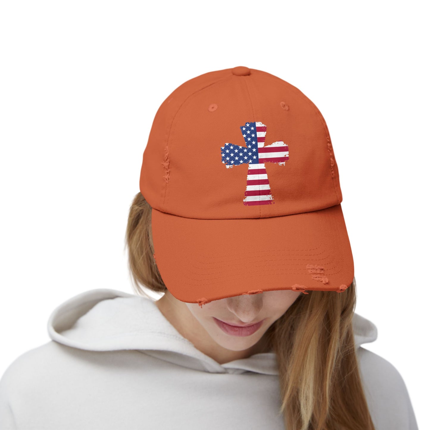 Faith Over Fear American Cross Flag Design Cap