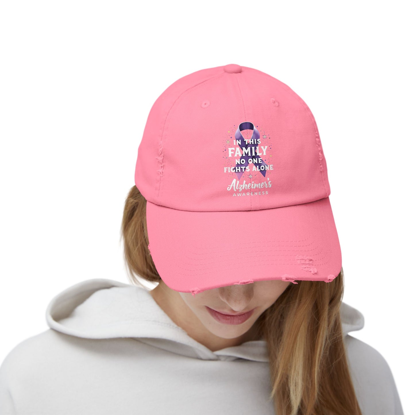 In This Family No One Fights Alone Alzheimer's Awareness Cap