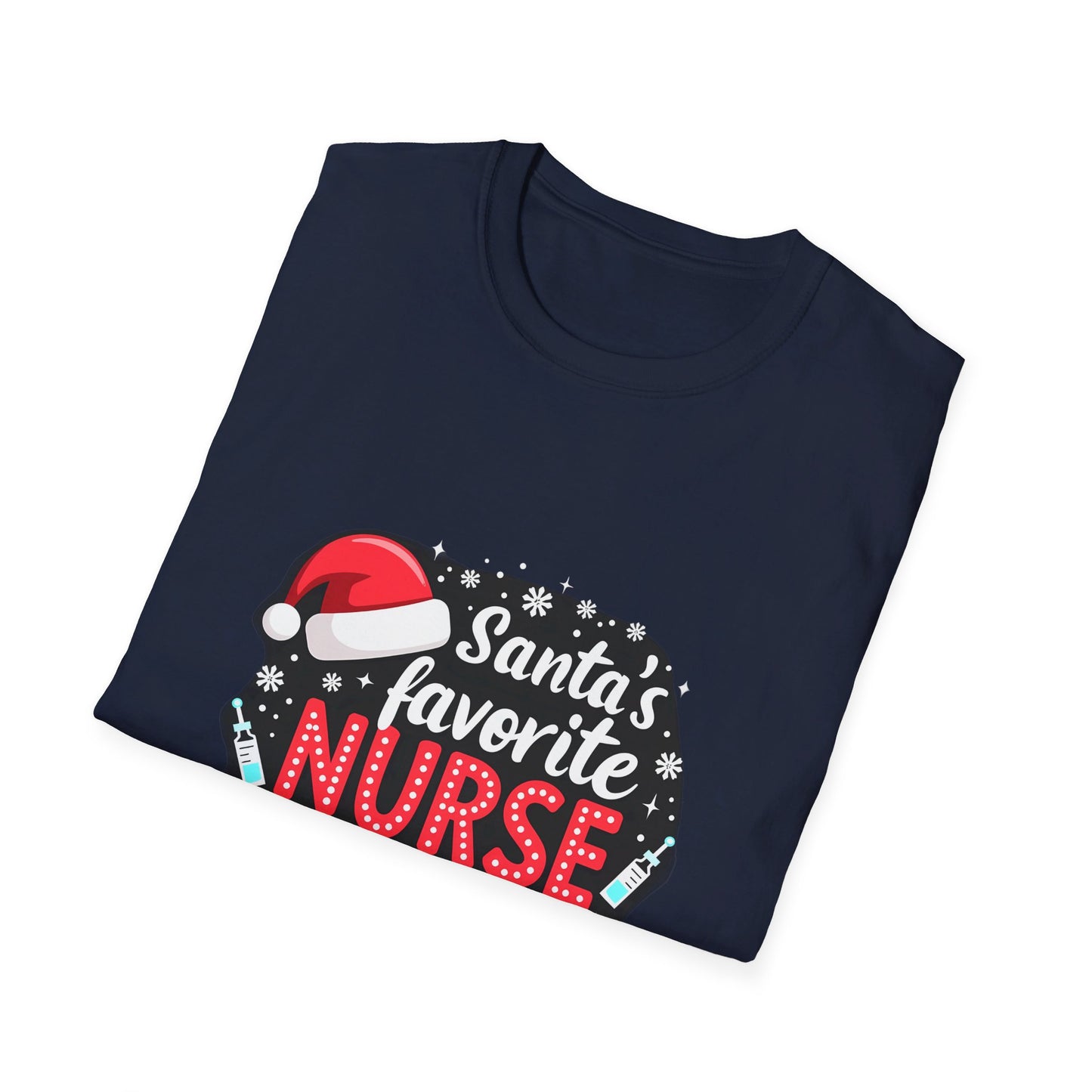 Santa's Favorite Nurse Festive Holiday Design for Nurses T-Shirt