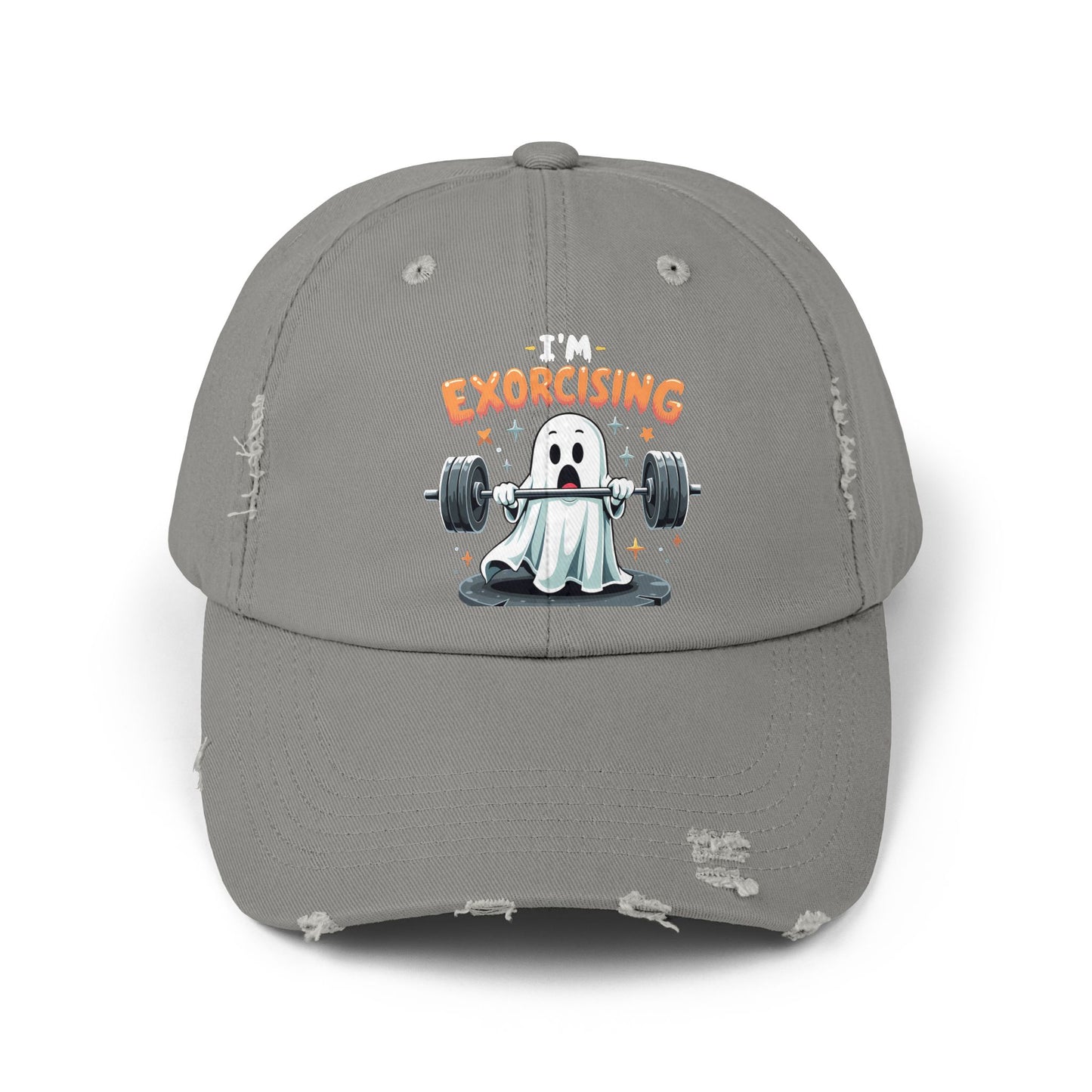 I'm Exorcising Ghost Lifting Weights Halloween Humor Cap