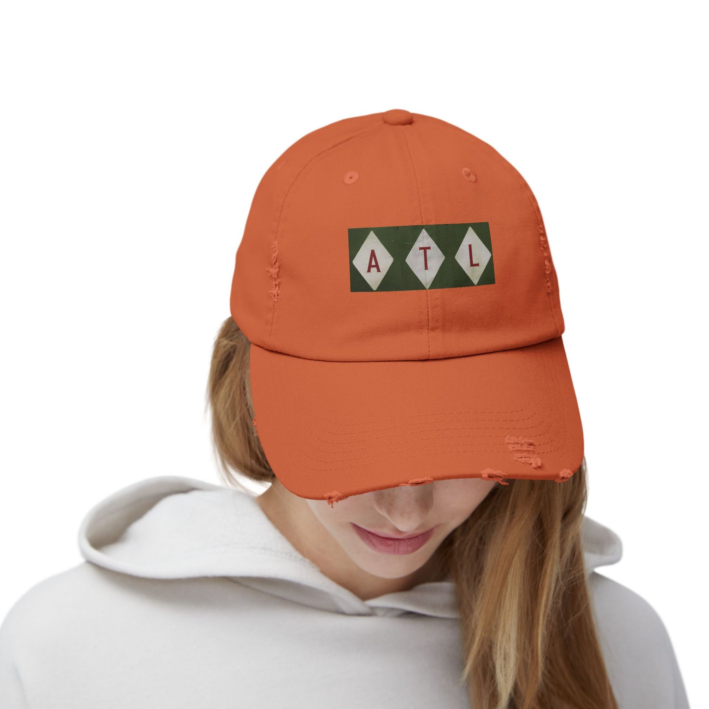 ATL Bold Lettering in Diamond Pattern Cap