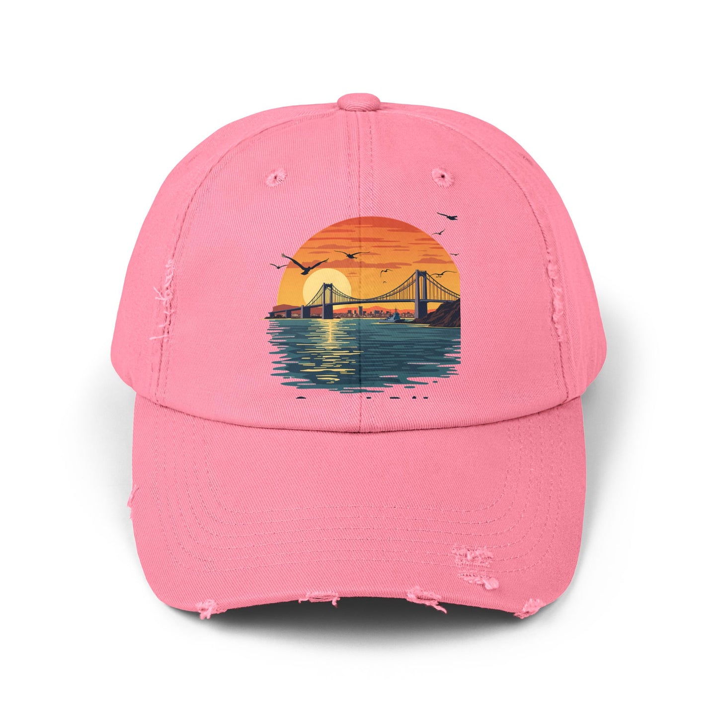 Coronado Bridge Sunset Silhouette with Seagulls and Cityscape View Cap
