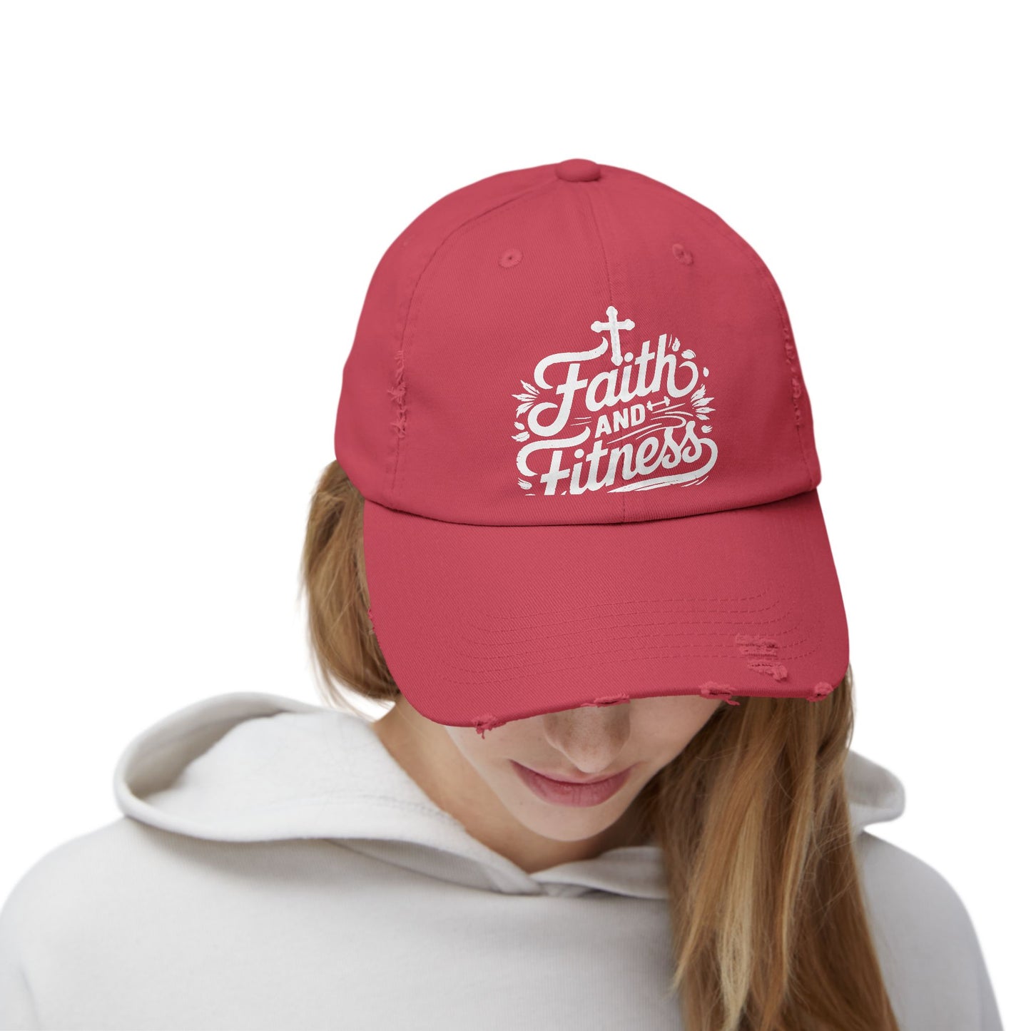 Faith And Fitness Motivational Design for Spiritual Athletes Cap