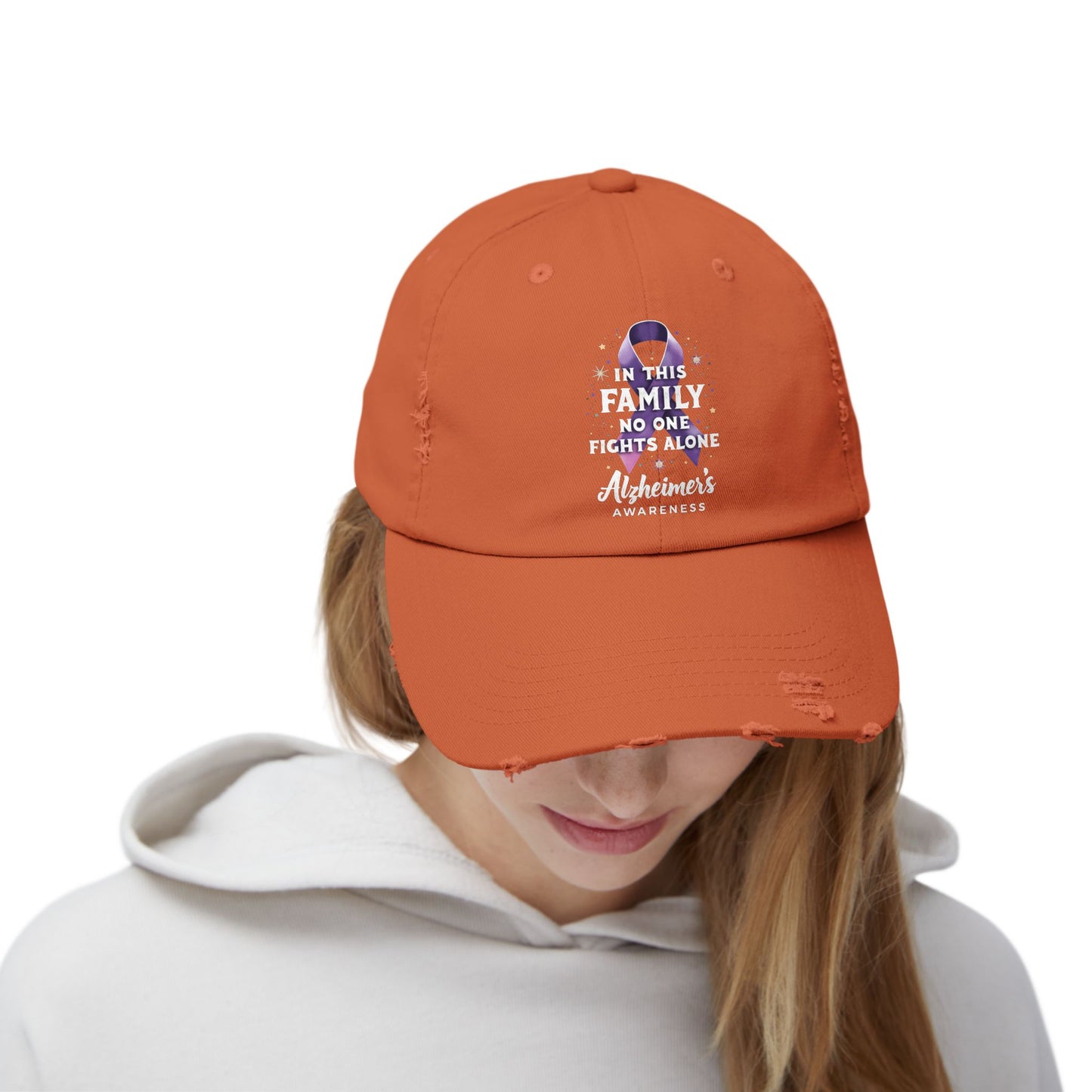 In This Family No One Fights Alone Alzheimer's Awareness Cap