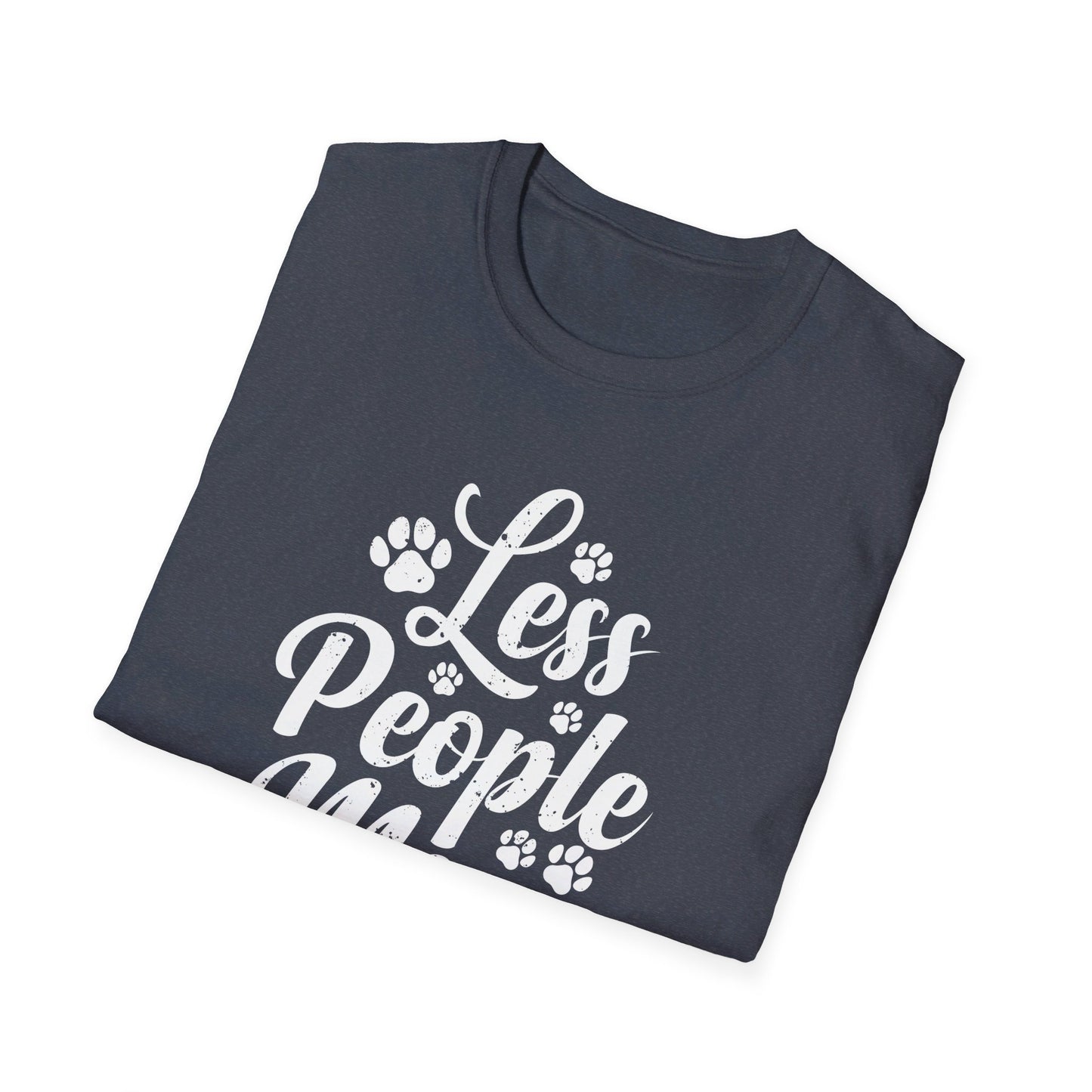 Less People More Cats - Cute Cat Lover Saying with Paw Prints T-Shirt