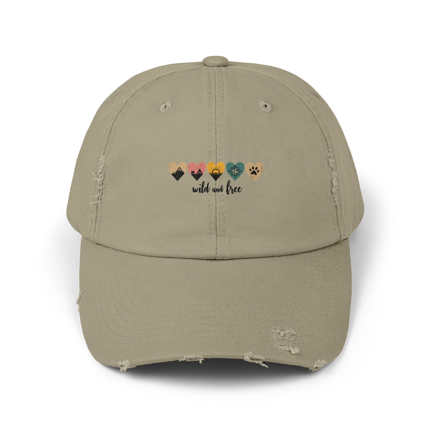 Wild And Free Heart Icons for Nature Lovers and Adventurers Cap