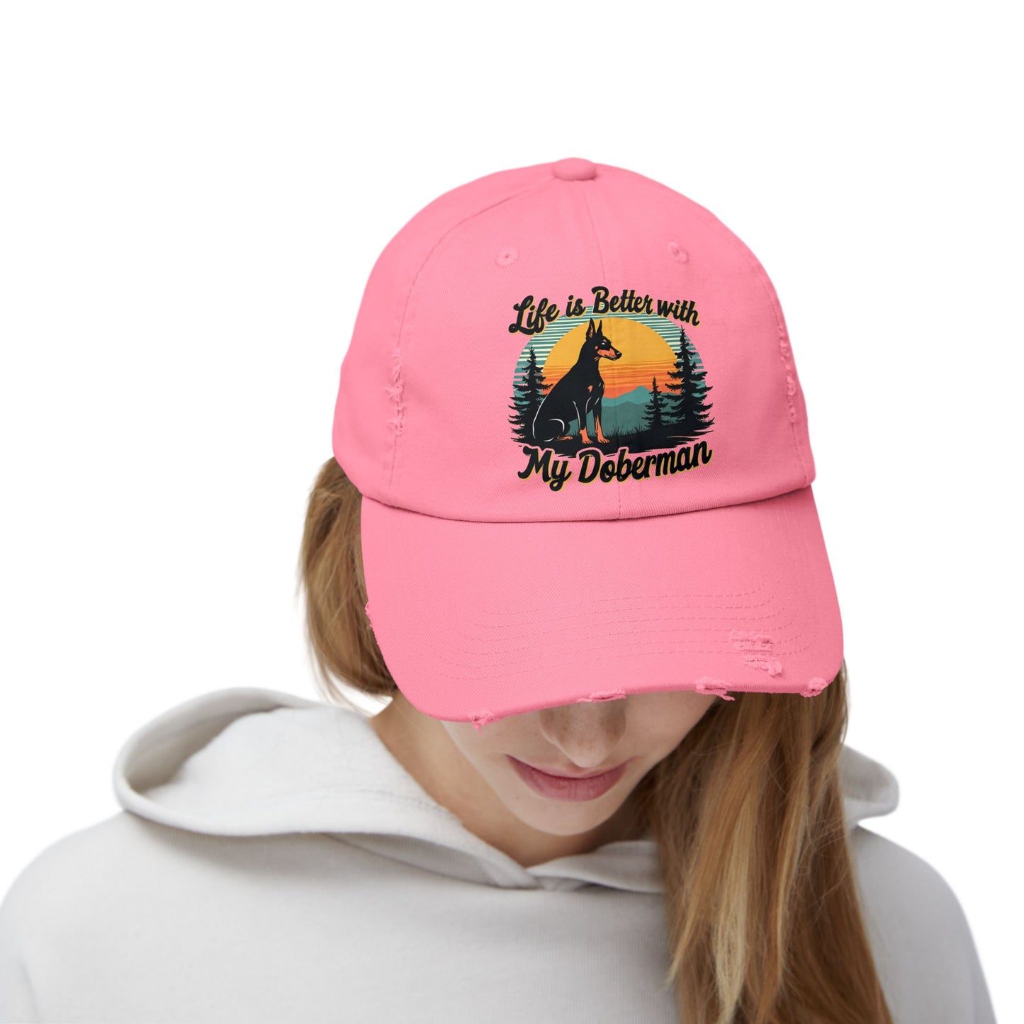 Life Is Better With My Doberman - Sunset Silhouette Cap