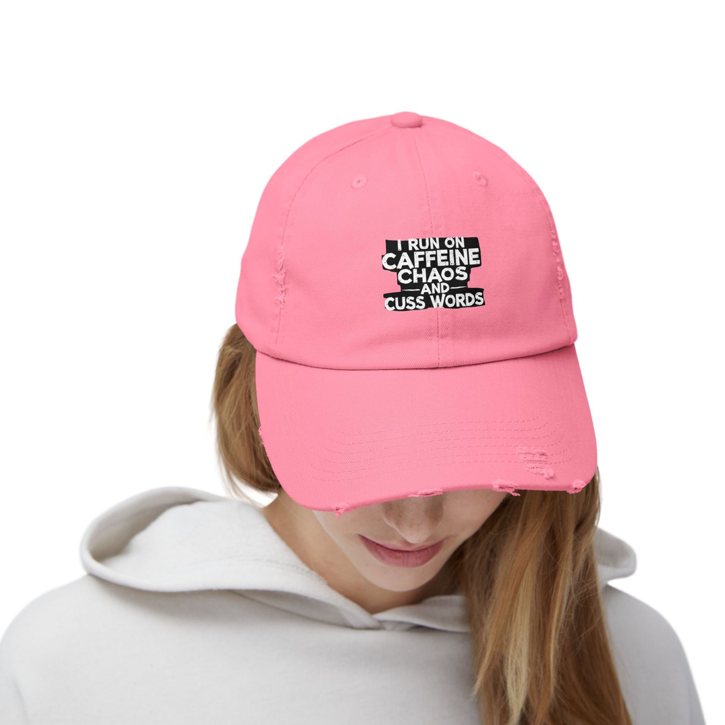 I Run On Caffeine Chaos And Cuss Words Humor Tee Cap
