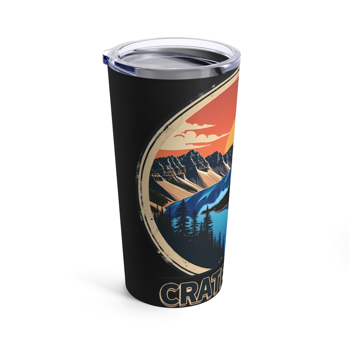 Crater Lake National Park Retro Sunset Scenic View