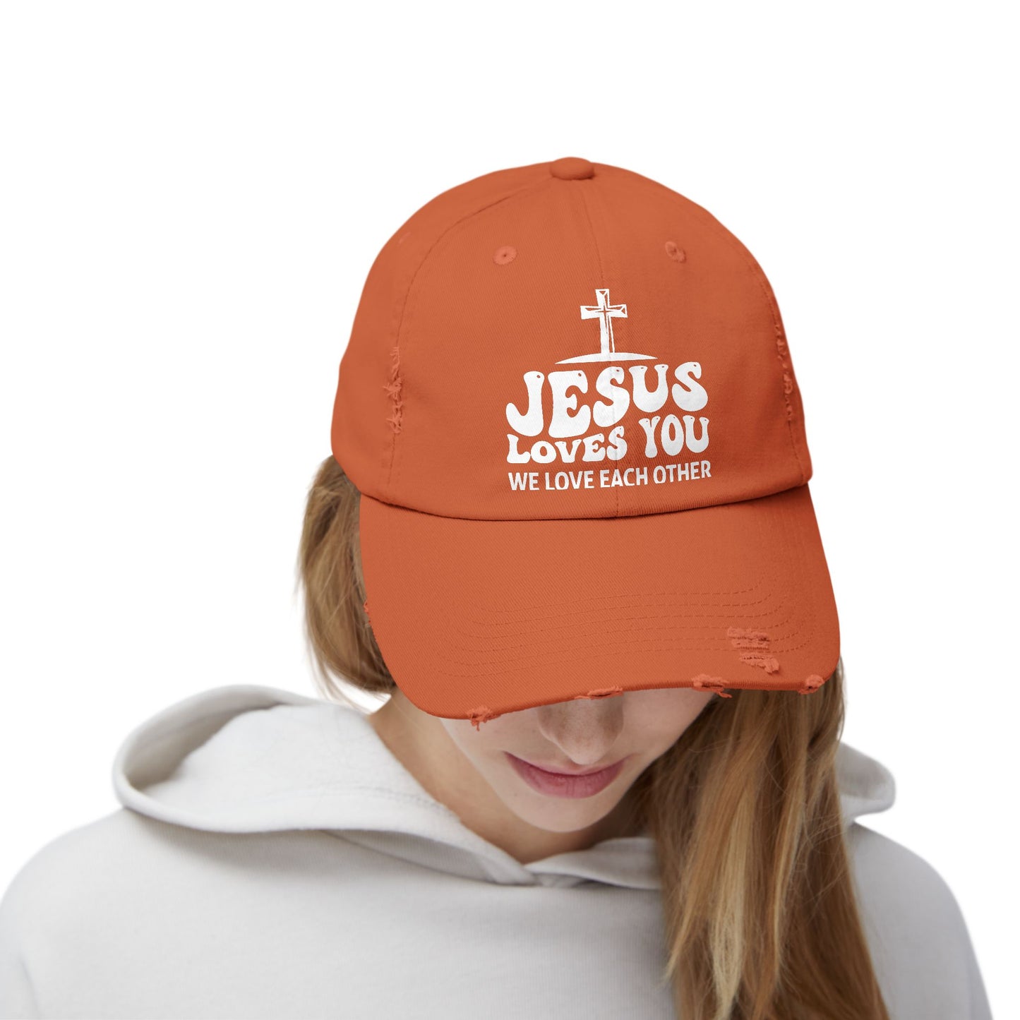 Jesus Loves You 1 John 4:19 Verse Cross Cap