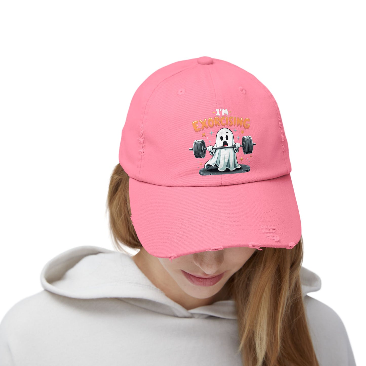 I'm Exorcising Ghost Lifting Weights Halloween Humor Cap