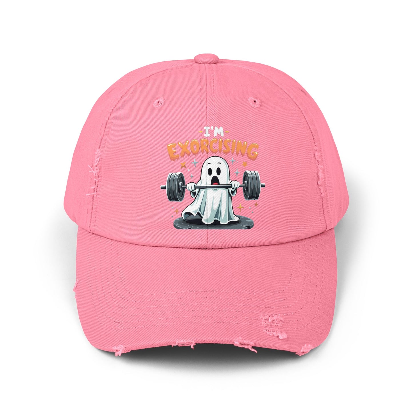 I'm Exorcising Ghost Lifting Weights Halloween Humor Cap
