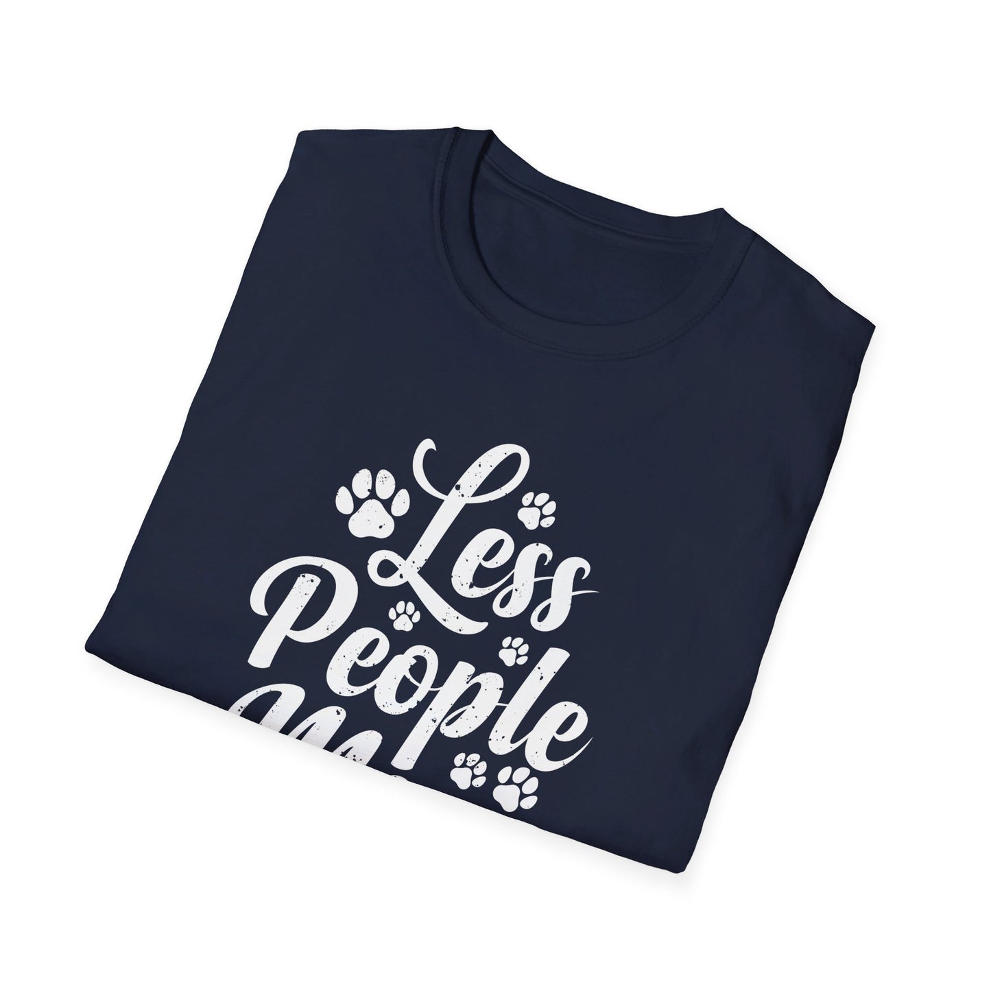Less People More Cats - Cute Cat Lover Saying with Paw Prints T-Shirt