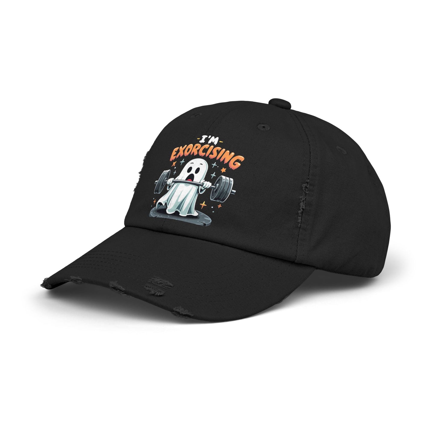 I'm Exorcising Ghost Lifting Weights Halloween Humor Cap