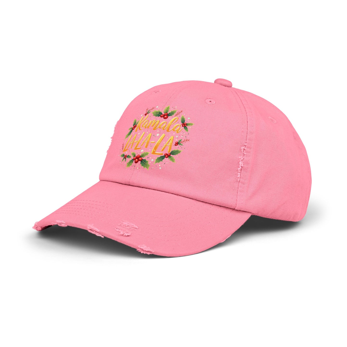 Kamala La-La-La Festive Holiday Cheer with Holly Berries and Snowflakes Cap