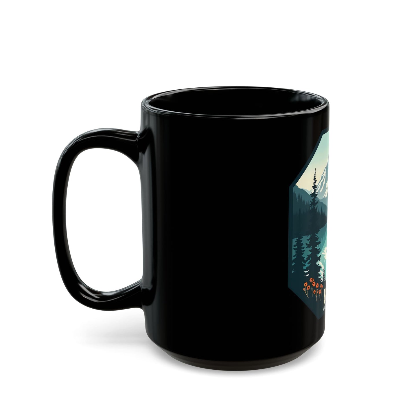 Banff National Park Scenic Mountain Landscape with Lake Reflection Ceramic Mug
