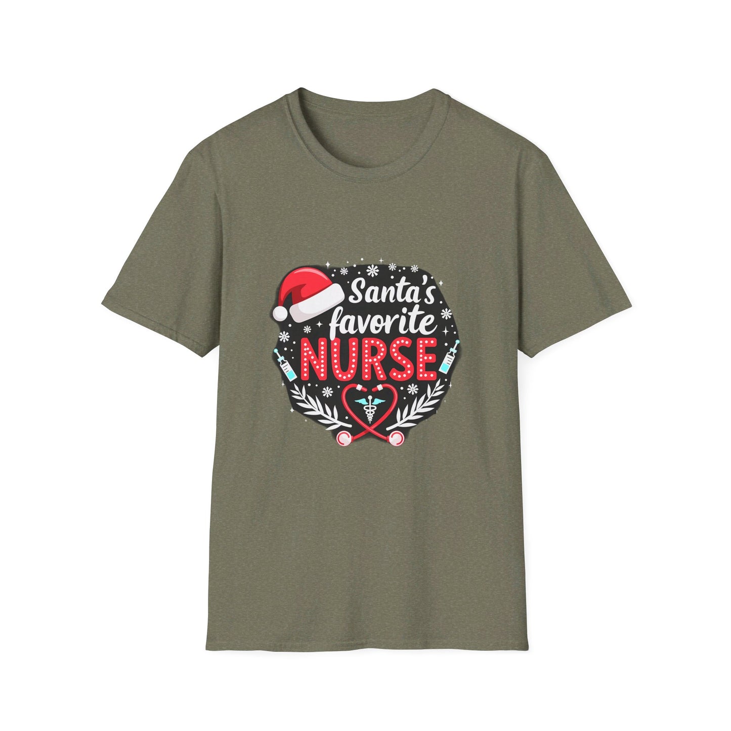 Santa's Favorite Nurse Festive Holiday Design for Nurses T-Shirt