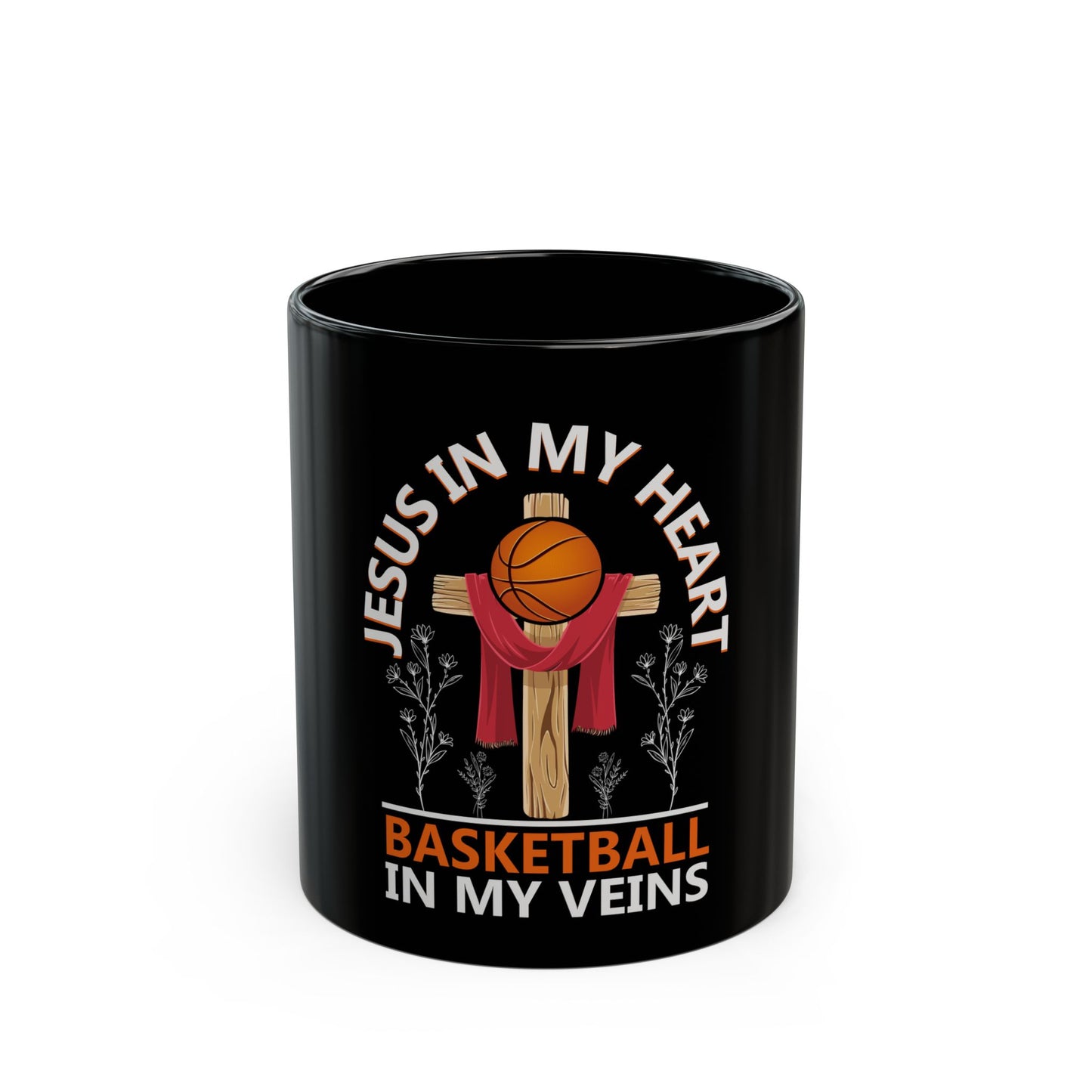 Jesus In My Heart Basketball In My Veins Inspiration Ceramic Mug