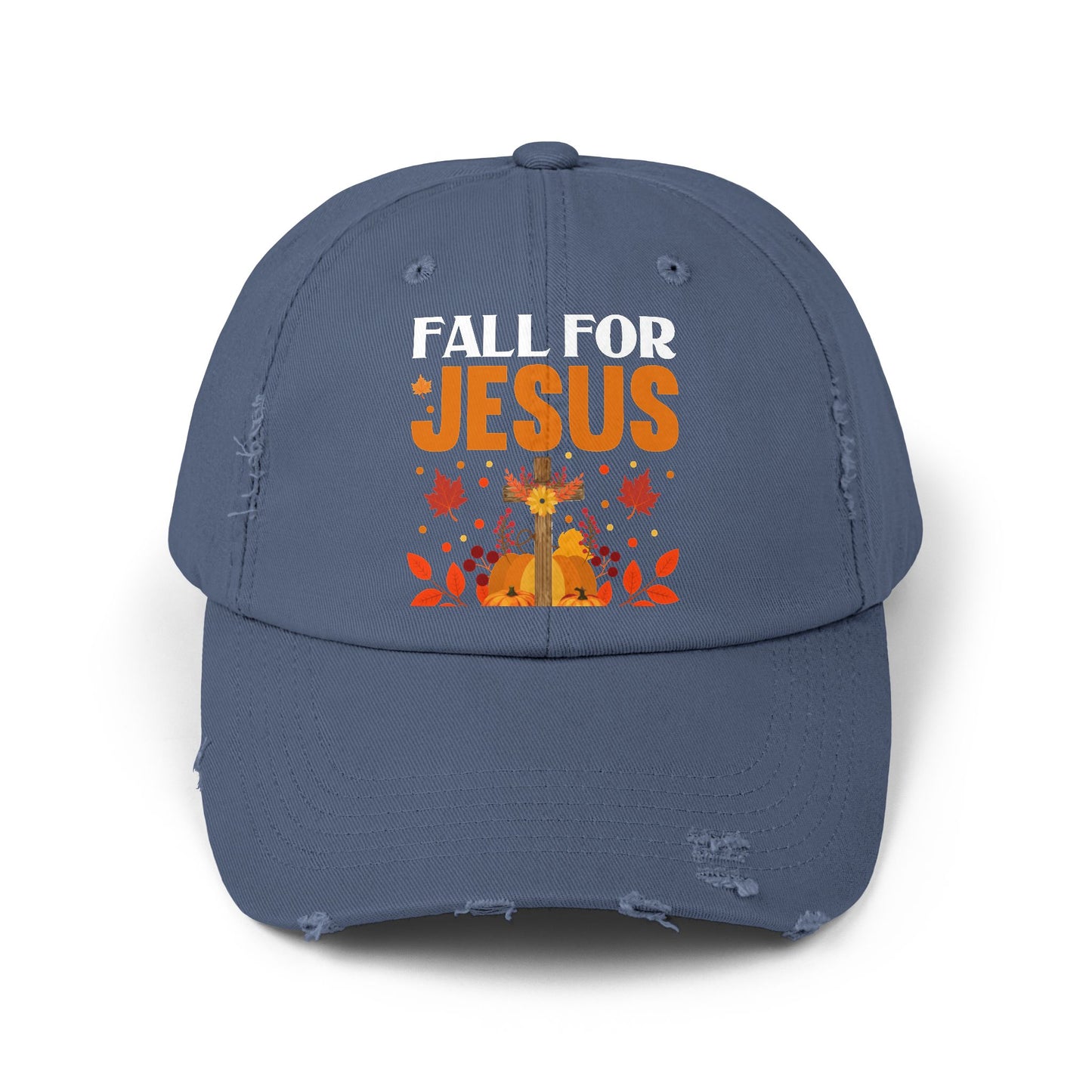 Fall For Jesus He Never Leaves Autumn Faith Cap
