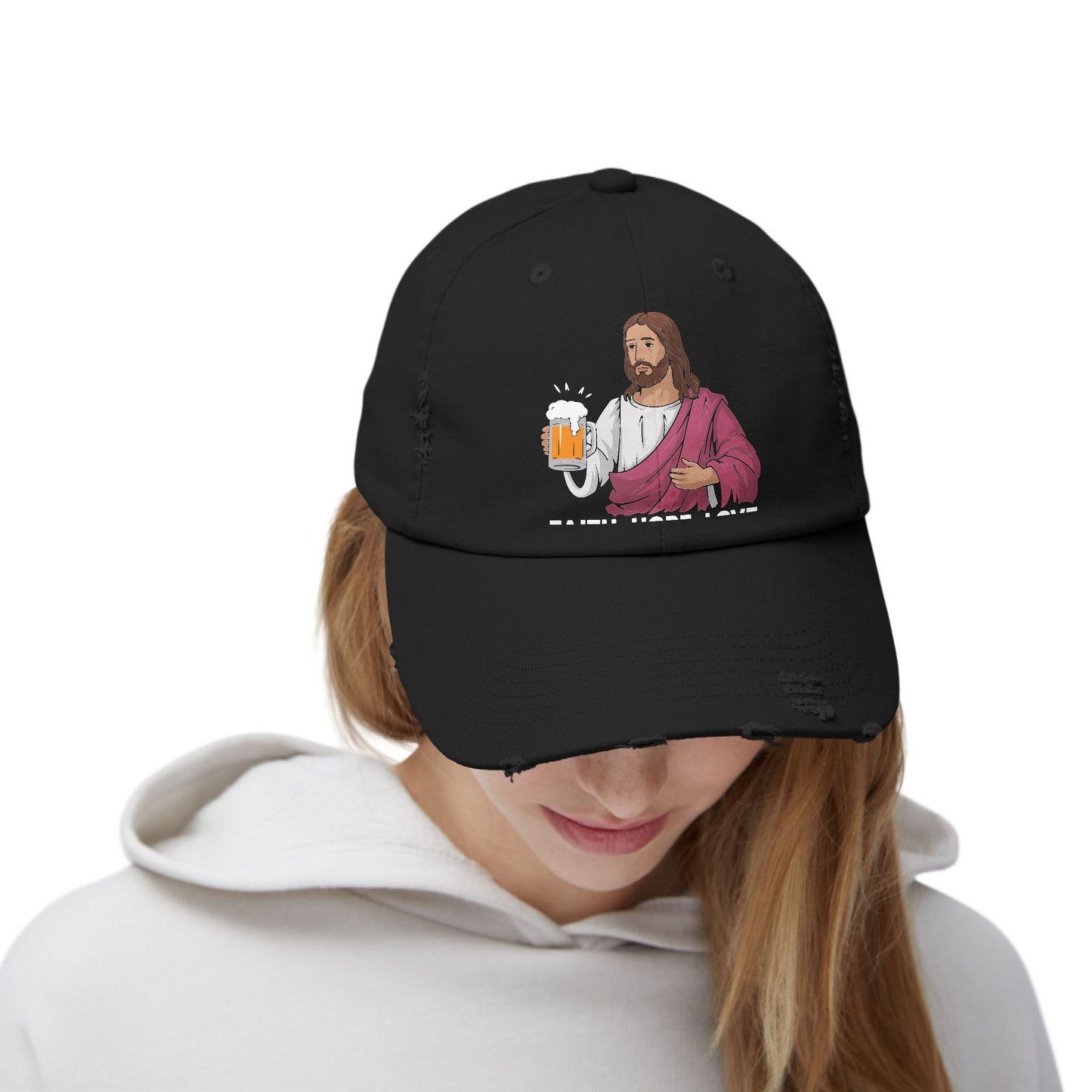Faith Hope Love and a Cool Beer Fun Cap