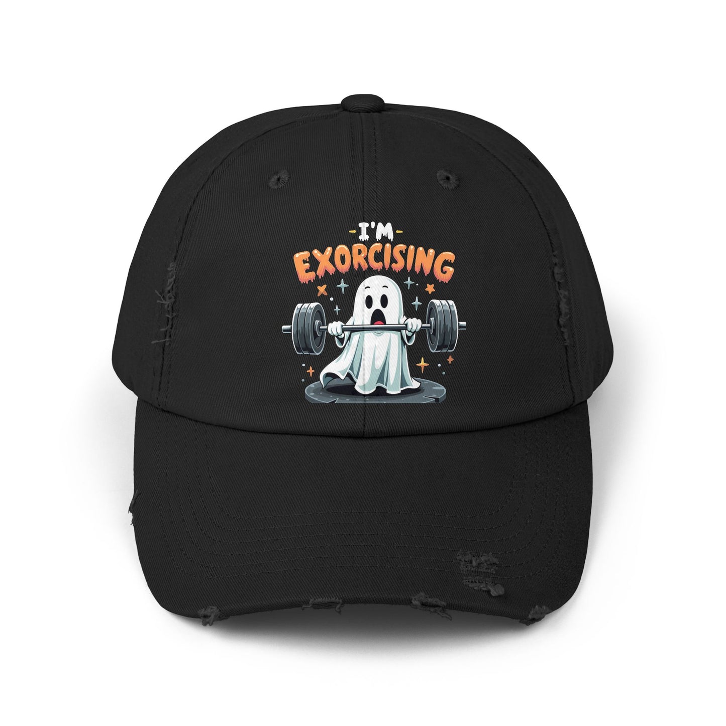 I'm Exorcising Ghost Lifting Weights Halloween Humor Cap