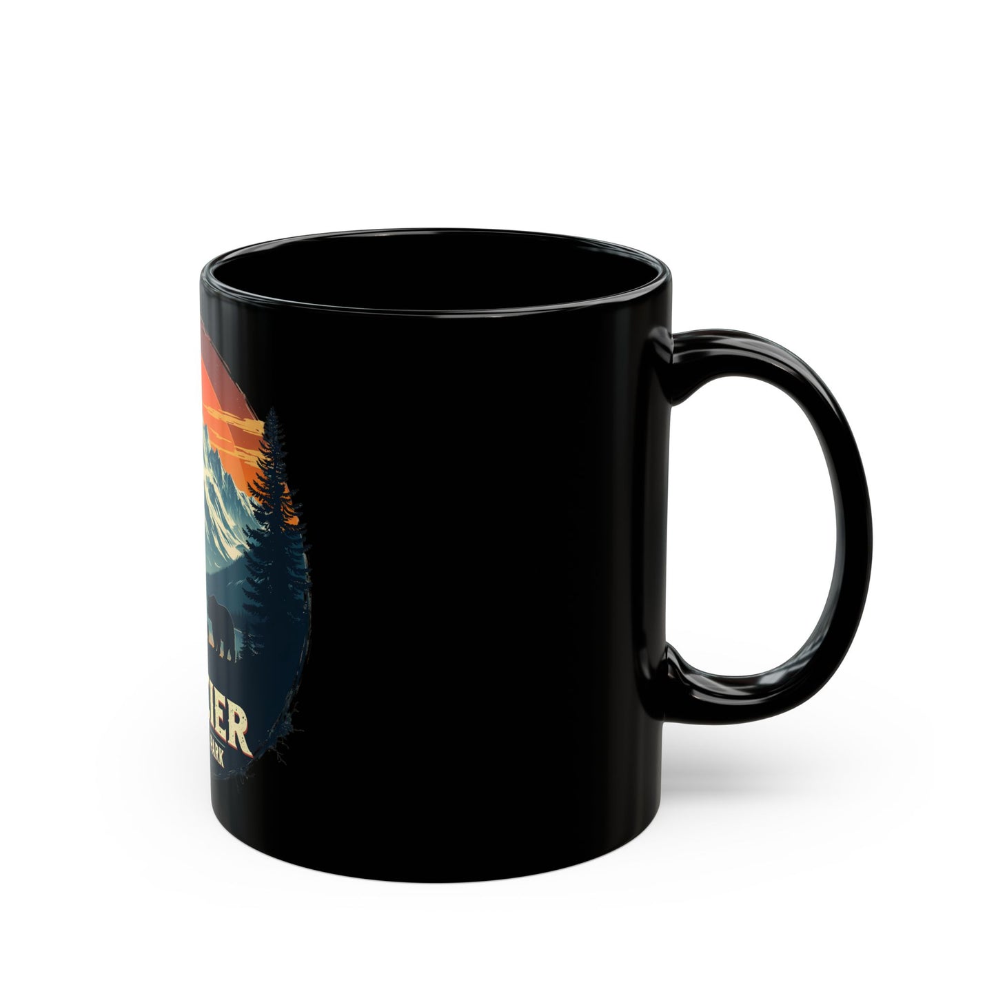 Glacier National Park Scenic Wilderness Bear and Mountains Ceramic Mug