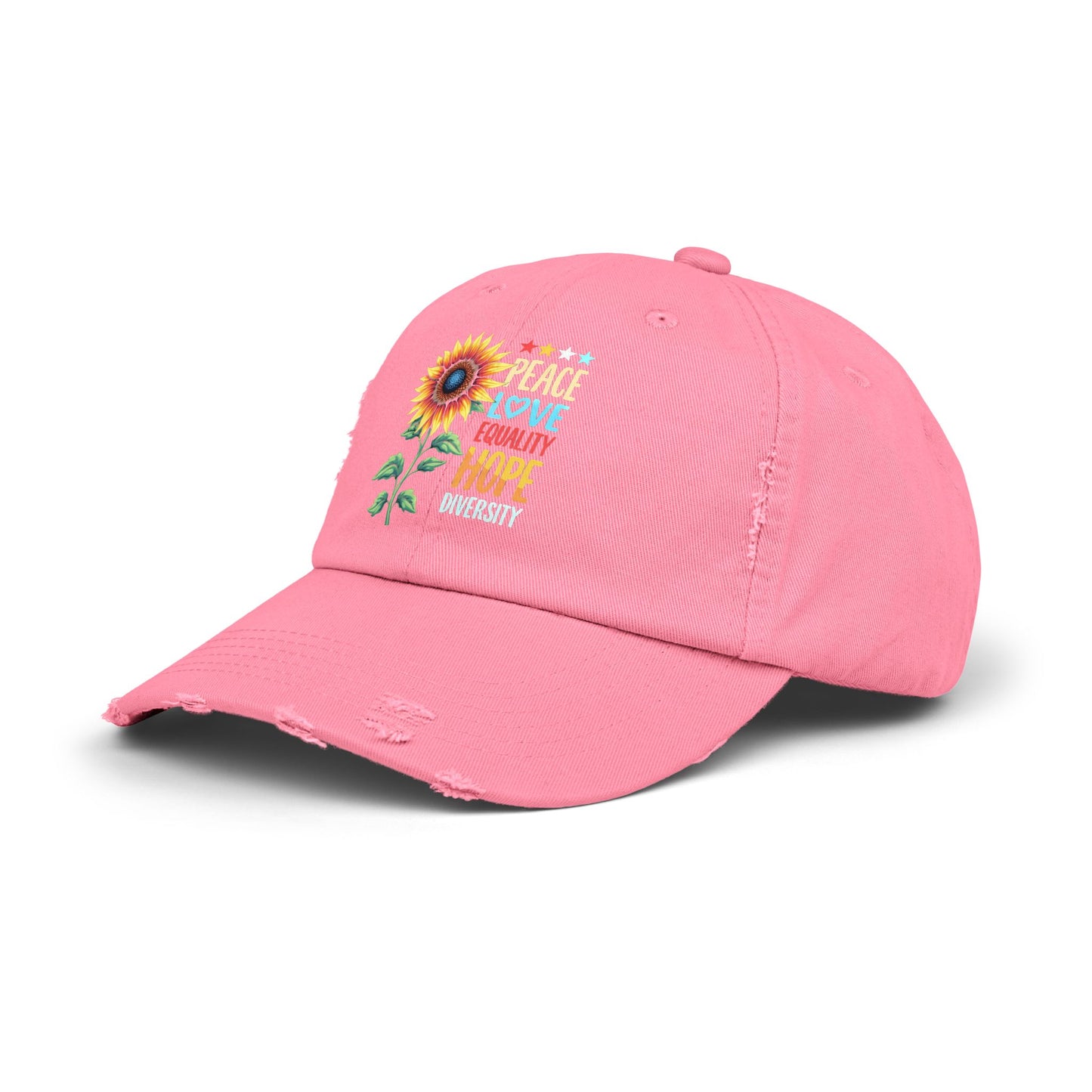 Peace Love Equality Hope Diversity Sunflower Cap