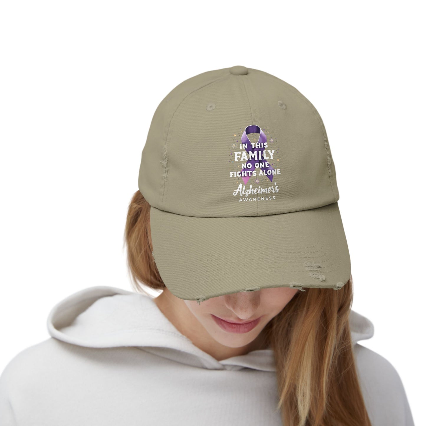 In This Family No One Fights Alone Alzheimer's Awareness Cap