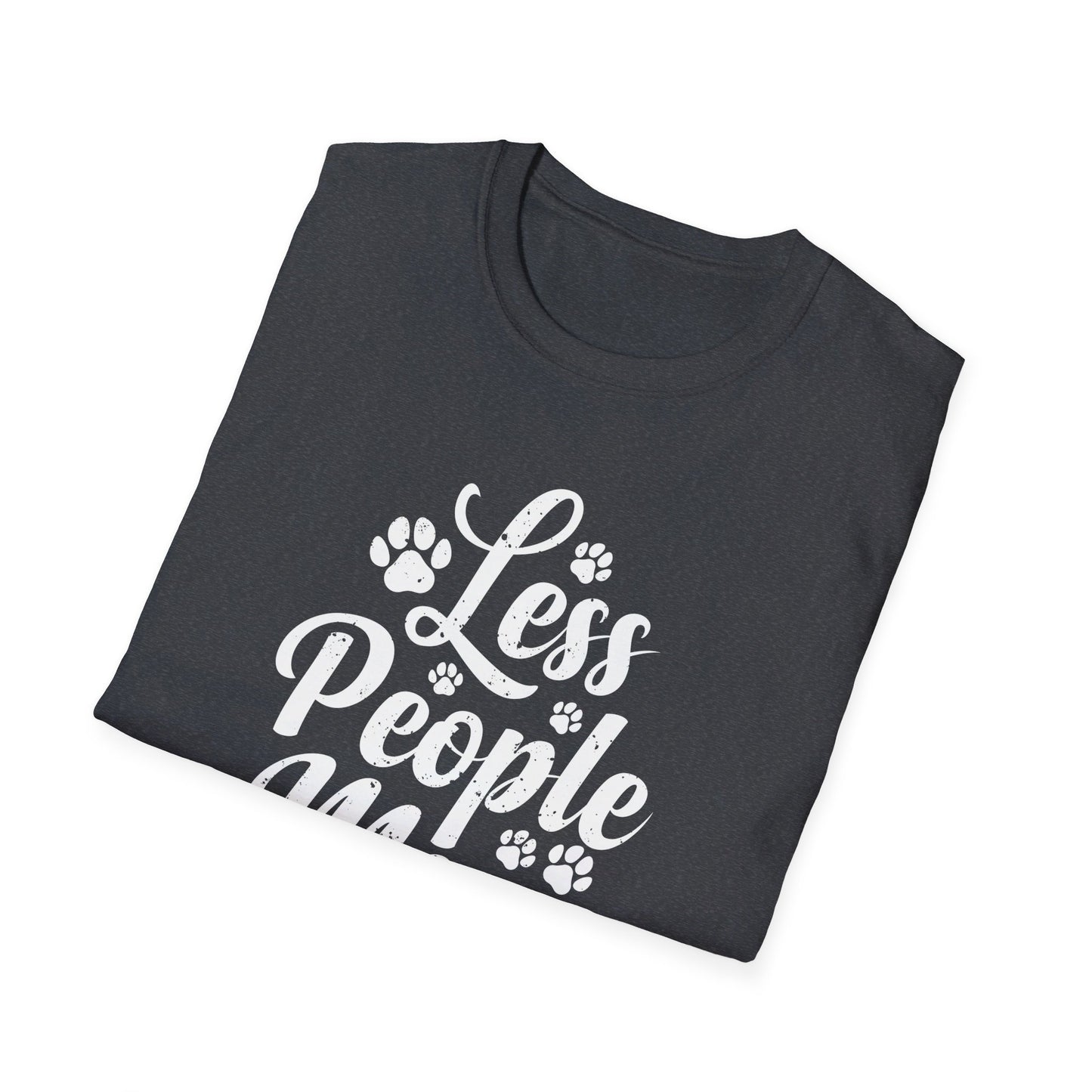 Less People More Cats - Cute Cat Lover Saying with Paw Prints T-Shirt