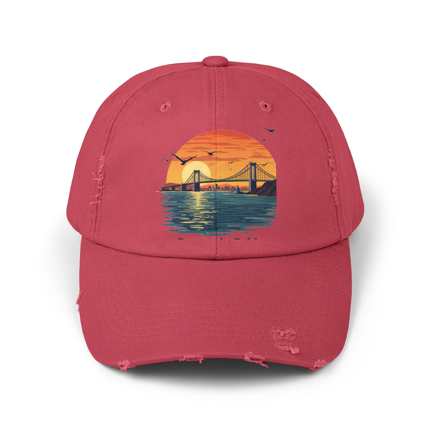 Coronado Bridge Sunset Silhouette with Seagulls and Cityscape View Cap